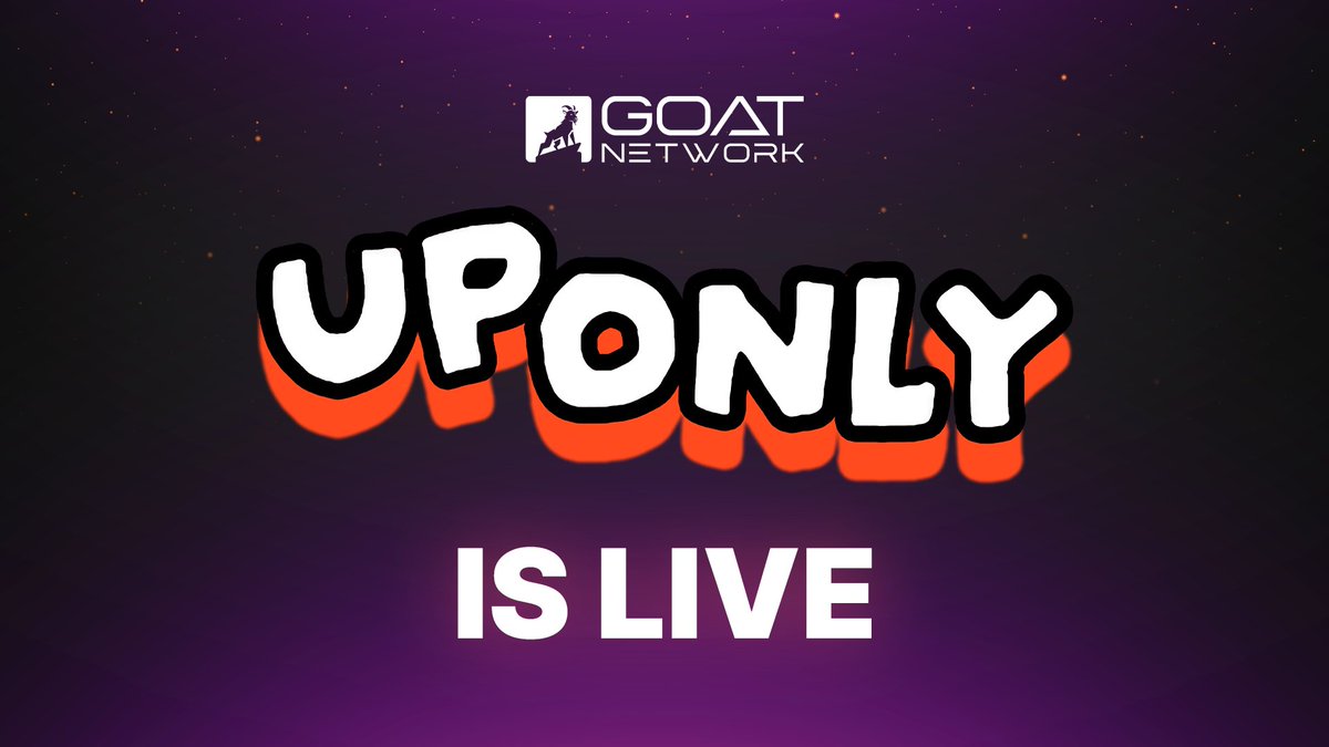 UpOnly - The ultimate token launchpad on @MetisL2 (@uponlylol) on Twitter photo Introducing Uponly.lol โ the first BTC fair token launchpad launching on GOAT Network <a href="/GOATRollup/">GOAT Network ๐ก</a> ๐
๐ช BTC-native
๐ Fair launch only
๐ฅ Meme, Launch, Degenerate
Dive in: uponly.lol Introducing Uponly.lol โ the first BTC fair token launchpad launching on GOAT Network <a href="/GOATRollup/">GOAT Network ๐ก</a> ๐
๐ช BTC-native
๐ Fair launch only
๐ฅ Meme, Launch, Degenerate
Dive in: uponly.lol