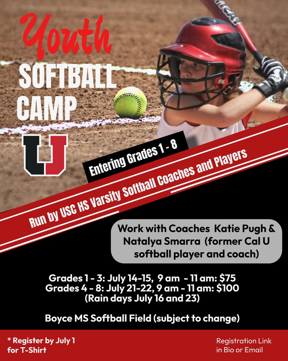 Announcing our 2025 summer youth camp. Led by our coaching staff and players, this will be fun for players of all ages 🥎🥎

Camp is open to both USC residents and non-residents. 

Register: docs.google.com/forms/d/e/1FAI…