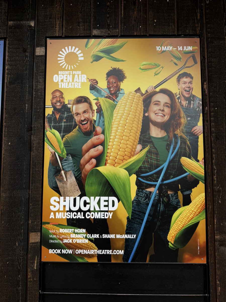 Theatre Goer (@theatre_goer) on Twitter photo Bank Holiday Monday night out with friends <a href="/OpenAirTheatre/">Open Air Theatre</a> for Shucked.
We agreed we had a very entertaining night out. Hilarious.
Tons of gags, plus engaging songs with brilliant deliveries. 👍🏿
Pure entertainment. Catch it if you can.
Ends 14 June.
👏🏿🎼🎭
#Shucked 🌽 Bank Holiday Monday night out with friends <a href="/OpenAirTheatre/">Open Air Theatre</a> for Shucked.
We agreed we had a very entertaining night out. Hilarious.
Tons of gags, plus engaging songs with brilliant deliveries. 👍🏿
Pure entertainment. Catch it if you can.
Ends 14 June.
👏🏿🎼🎭
#Shucked 🌽