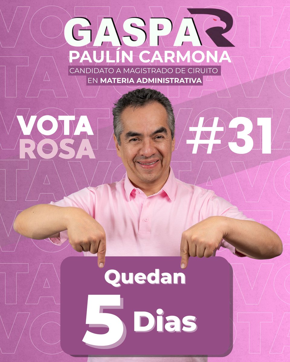 📆Faltan solo 5 días para hacer historia con tu voto.

⚖️Porque merecemos un Poder Judicial más humano, justo y cercano.

Este 1 de junio, vota por Gaspar Paulín Carmona como
Magistrado. Vota Rosa 31

#PoderJudicial #vota #votaldejunio #vota31 
#iztapalapa #tlahuac