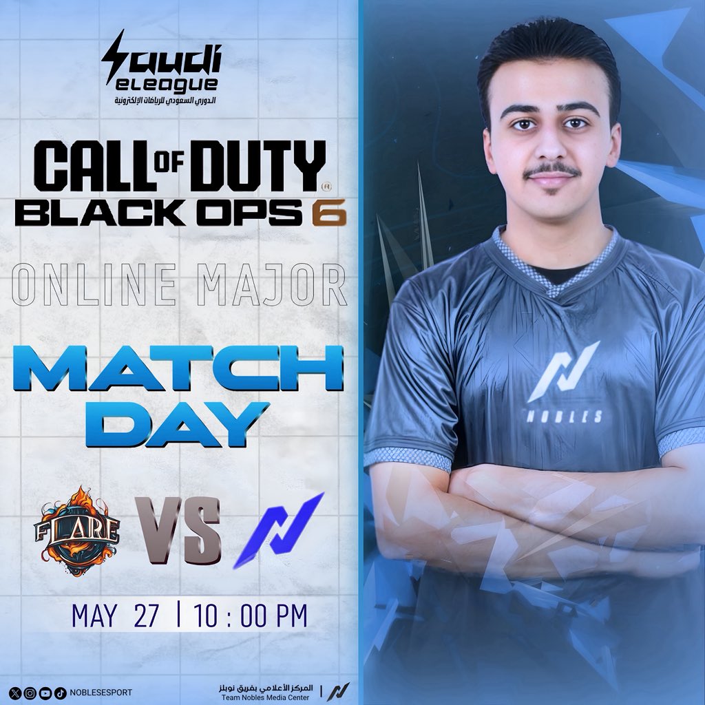 أول خطوة تبدأ اليوم! 🔛

🆚 <a href="/flareEsportGG/">Flare Esport</a> 
10:00PM

رابط البث المباشر:
twitch.tv/saudieleague_c…

#NOBLES_era | #Rise_Together 💙
