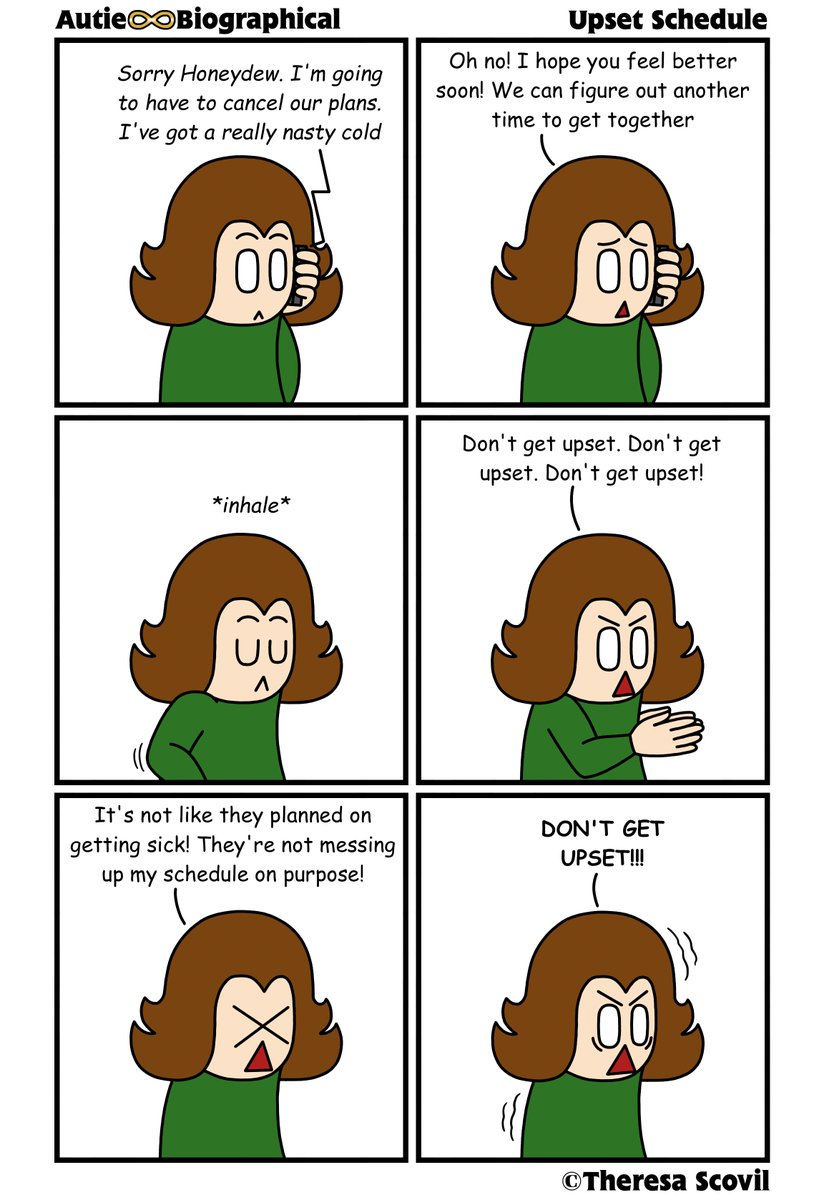 Teesy738's tweet image. I&apos;m of two minds:
Yay! No more social obligation!
                       and
No! My precious schedule!
#AutieBiographical
#ActuallyAutistic