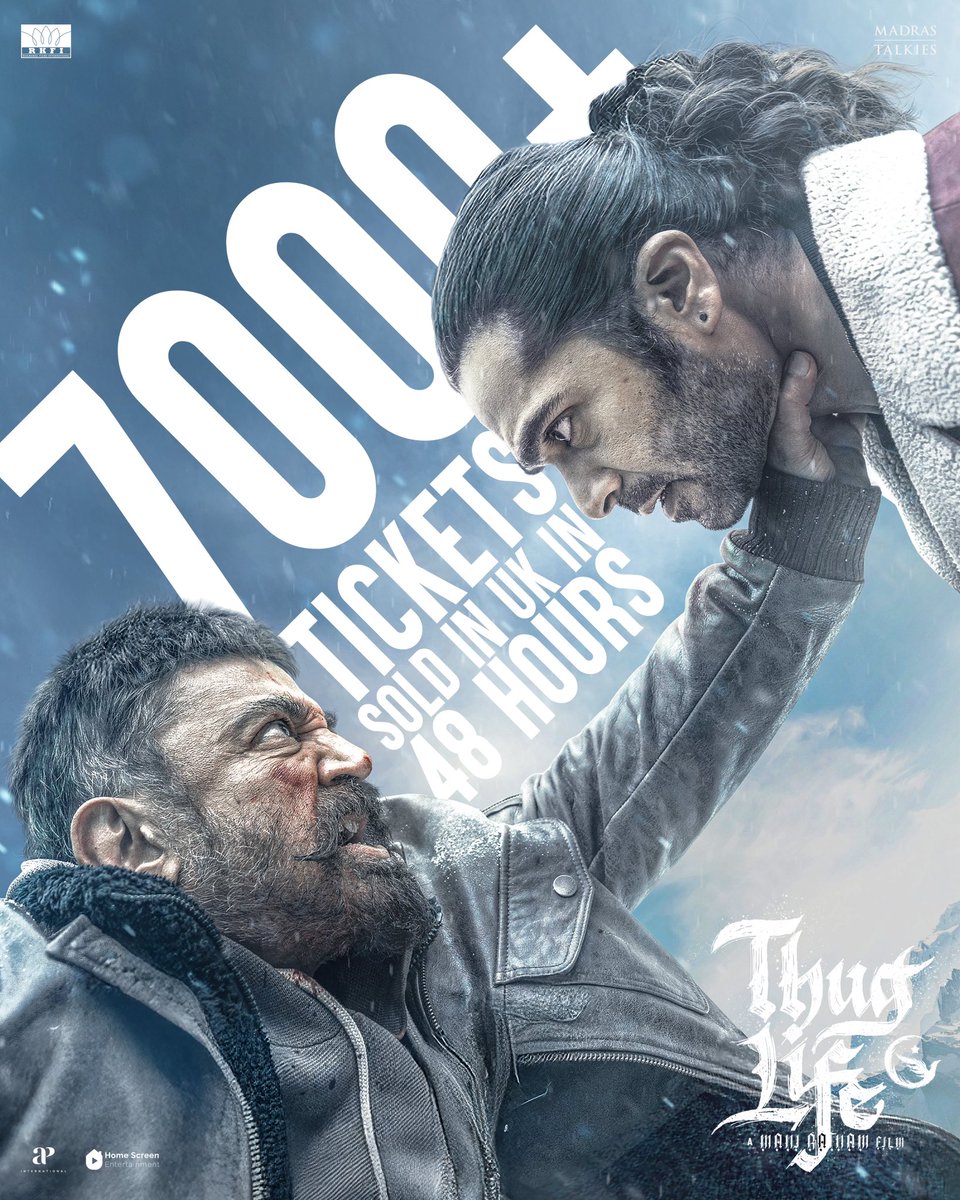 Boleyn Cinema (@cinema_boleyn) on Twitter photo UK CINEMAS IN FULL THUG MODE - 7000+ #ThugLife tickets SNAPPED UP in UNDER 48 HOURS! ๐จ Secure the best seats now for the mega release from June 4! ๐ฅต <a href="/ahimsafilms/">Ahimsa Entertainment</a>
<a href="/ikamalhaasan/">Kamal Haasan</a> <a href="/SilambarasanTR_/">Silambarasan TR</a> <a href="/arrahman/">A.R.Rahman</a> <a href="/RKFI/">Raaj Kamal Films International</a> <a href="/MadrasTalkies_/">Madras Talkies</a> #Mahendran <a href="/bagapath/">Siva Ananth</a> <a href="/trishtrashers/">Trish</a> <a href="/AshokSelvan/">Ashok Selvan</a> UK CINEMAS IN FULL THUG MODE - 7000+ #ThugLife tickets SNAPPED UP in UNDER 48 HOURS! ๐จ Secure the best seats now for the mega release from June 4! ๐ฅต <a href="/ahimsafilms/">Ahimsa Entertainment</a>
<a href="/ikamalhaasan/">Kamal Haasan</a> <a href="/SilambarasanTR_/">Silambarasan TR</a> <a href="/arrahman/">A.R.Rahman</a> <a href="/RKFI/">Raaj Kamal Films International</a> <a href="/MadrasTalkies_/">Madras Talkies</a> #Mahendran <a href="/bagapath/">Siva Ananth</a> <a href="/trishtrashers/">Trish</a> <a href="/AshokSelvan/">Ashok Selvan</a>