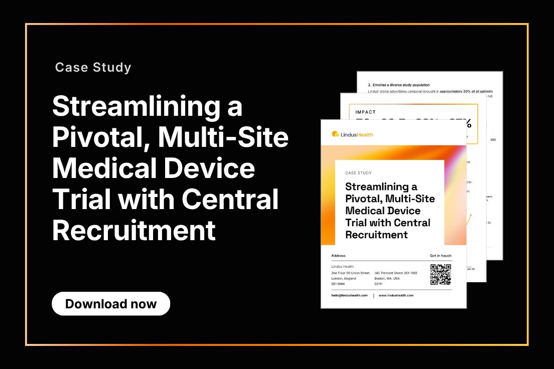 How did we leverage our internal central recruitment capabilities to recruit 390+ patients in just 30 days? We tell you just how in our latest case study: eu1.hubs.ly/H0ktPkK0

#medicaldevice #prediabetes #diabetes #medicaldevicetrials #clinicaltrials #medtech #cro