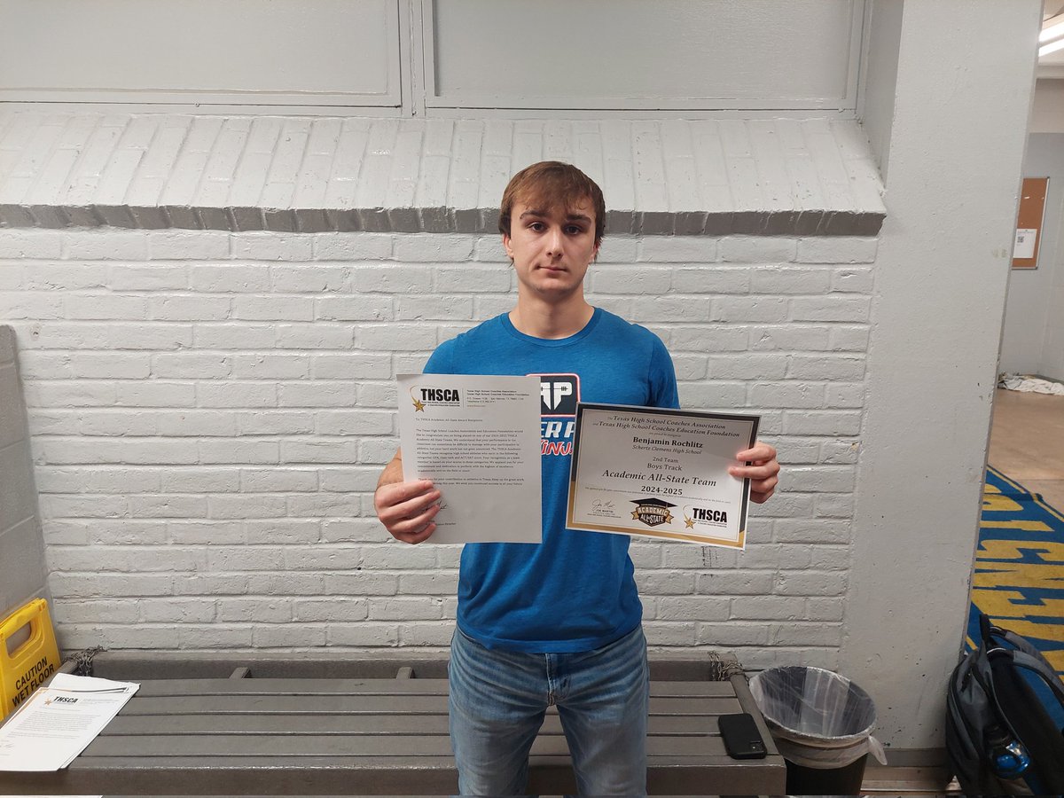 SCHSTrack2018's tweet image. Benjamin Rochlitz- 2025 THSCA Track and Field ACADEMIC ALL-STATE 2ND TEAM