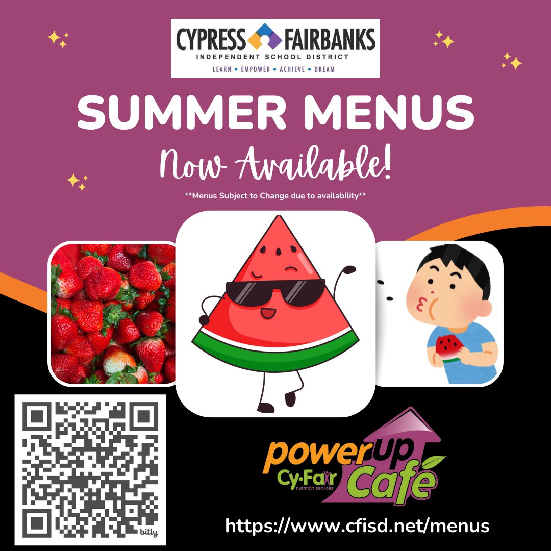 Don't look now, well, maybe go ahead and look... Our Summer Menus for June and July are now available online! cfisd.net/menus