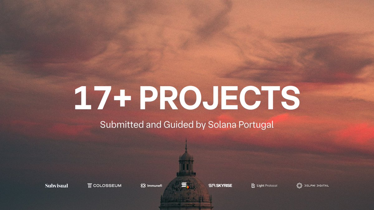 17+ Projects. WOW. Mission Accomplished! 🇵🇹

We helped over 17 Portuguese teams navigate <a href="/colosseum/">Colosseum</a> submissions. From refining ideas to building apps, pitching, and submitting with confidence.

With @Superteam level support from us and real guidance tailored to each team’s needs,
