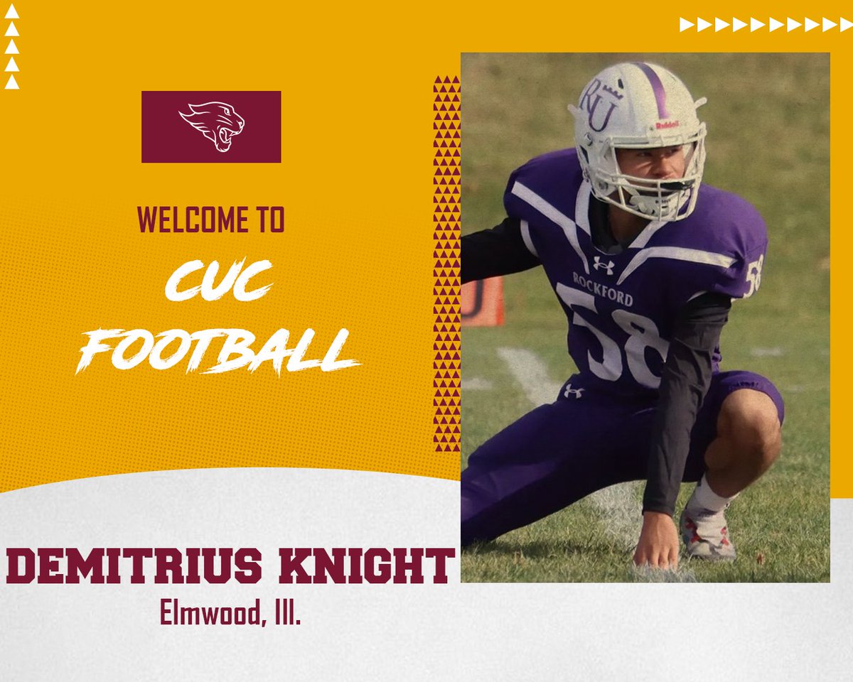 It's time to welcome another new family member for the 2025 season ⬇️                        

Meet our transfer wide receiver from Rockford University.    

Welcome to the CUC Family, Demitrius Knight!!