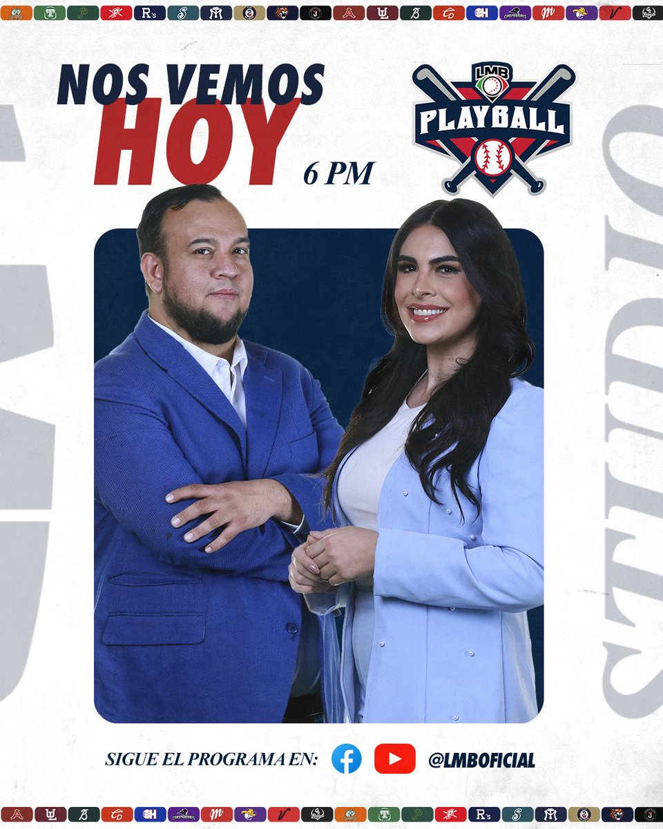 Liga Mexicana de Beisbol (@ligamexbeis) on Twitter photo Esta dupla la va a sacar del parque 💥
<a href="/BlancaRios_7/">Blanca Ríos</a> y <a href="/elcampa21/">Emmanuel Campa</a> te esperan a las 6:00 PM en Playball para analizar el arranque de una nueva serie.
Te esperamos desde el LMB Studio ➡️bit.ly/youtubeLMB
#CienAñosSiendoElRey 👑 Esta dupla la va a sacar del parque 💥
<a href="/BlancaRios_7/">Blanca Ríos</a> y <a href="/elcampa21/">Emmanuel Campa</a> te esperan a las 6:00 PM en Playball para analizar el arranque de una nueva serie.
Te esperamos desde el LMB Studio ➡️bit.ly/youtubeLMB
#CienAñosSiendoElRey 👑
