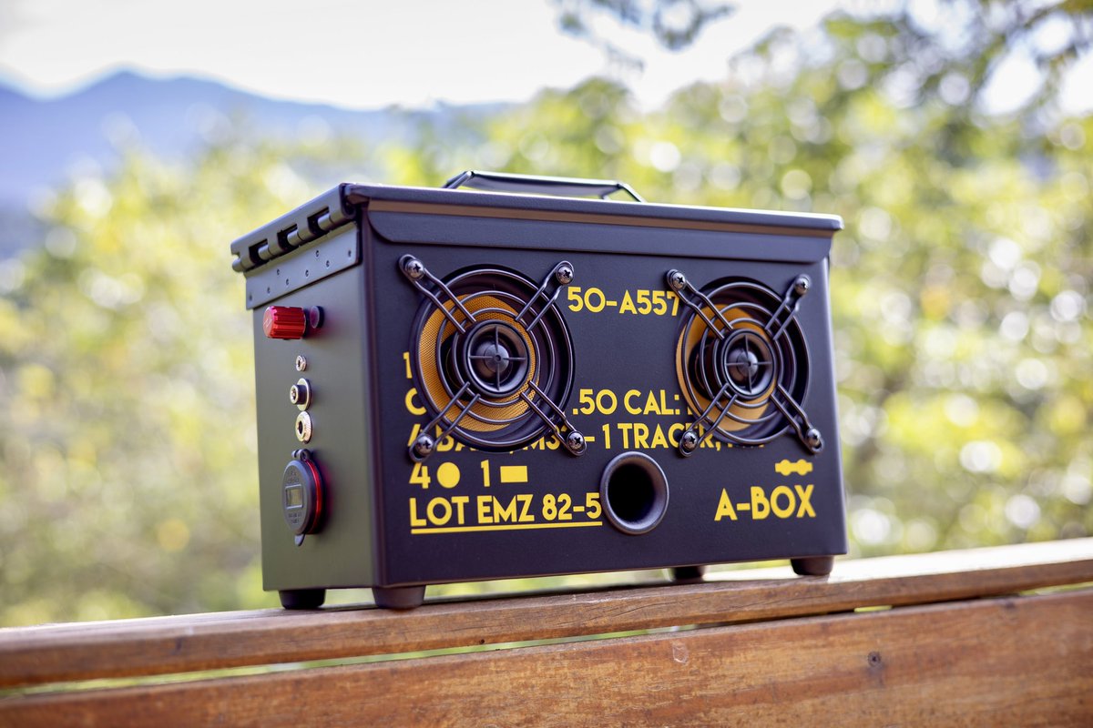 Iconicspeakerss's tweet photo. 🔥 Locked & loaded for summer with the .50cal A-Box Black Ops! 💨 Ready to dominate the BBQ game with epic outdoor vibes. 🍔🌞 Who’s joining us for some serious grilling action? 🥩🔫 

#BlackOpsBBQ #SummerVibes #50CalABox #GrillSeason #OutdoorLiving #bbqbeats #bluetoothspeaker #turnitup #thodio #outdoorspeaker #portablespeaker #wifispeaker