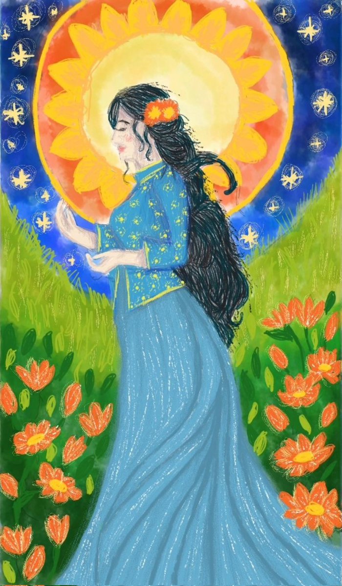 tace_art's tweet photo. She blooms with the sun 🌻
A celebration of light, strength, and the magic of nature.
#DigitalArt #FeminineEnergy #CelestialVibes #WhimsicalArt #TaceCreates https://t.co/IO1S4yuDGz
