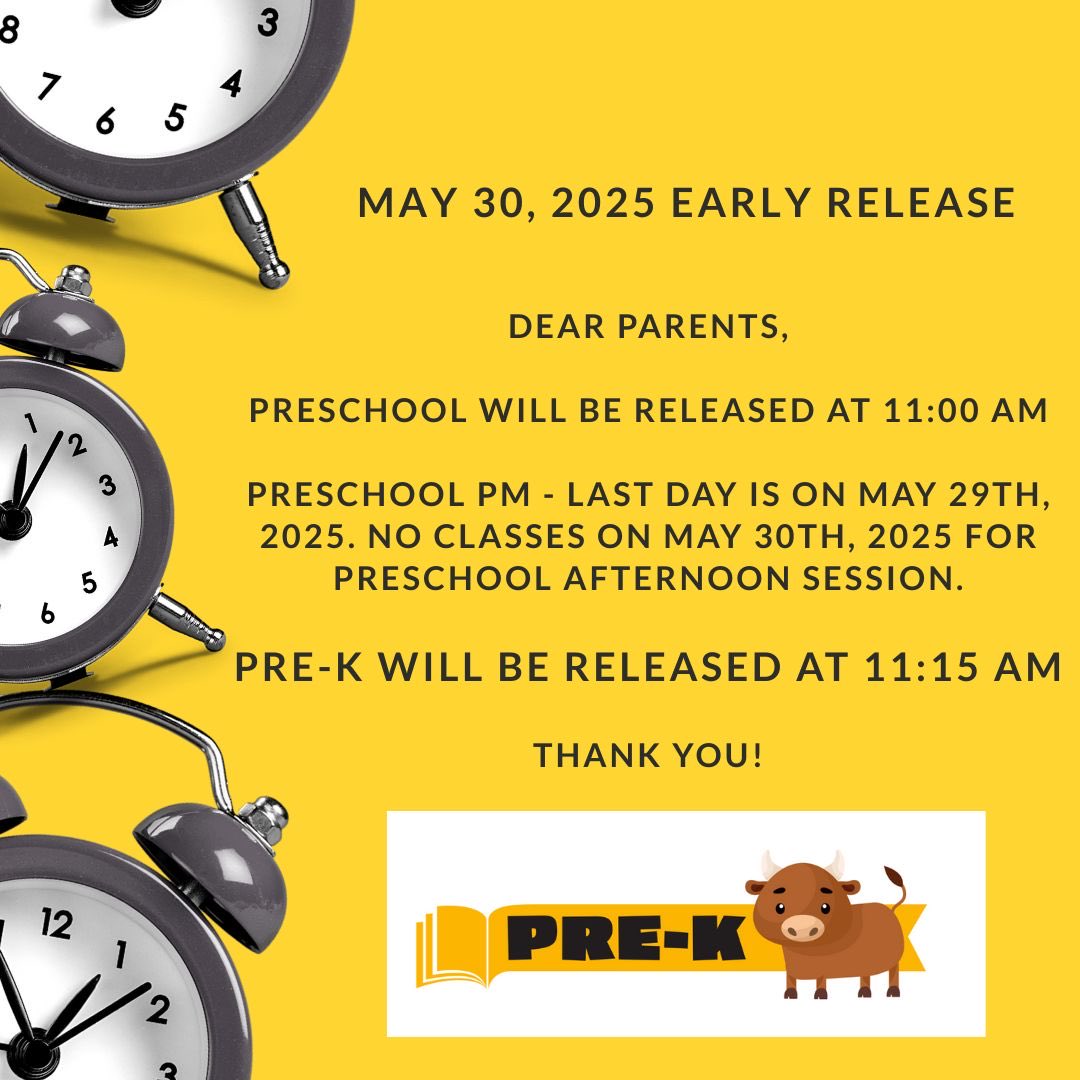 Early Release important information! ⁦<a href="/YsletaISD/">Ysleta ISD</a>⁩ ⁦<a href="/Parklandtorito/">Sandra Perez</a>⁩
