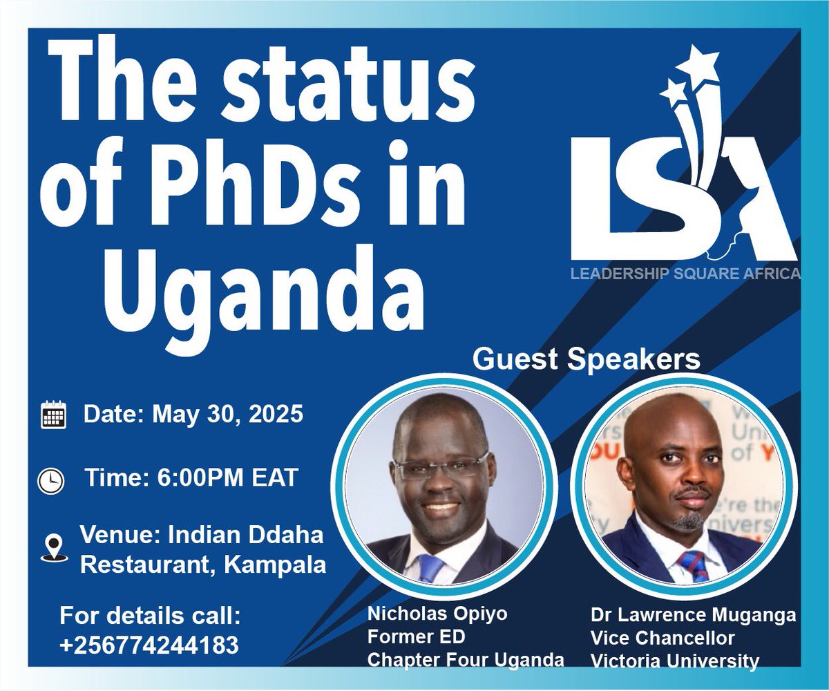 Are PhDs in Uganda driving real change or just academic titles? 

With only ~1,200 PhDs for 45M people, how can we bridge the gap between research &amp; impact?

A very timely discourse, with the perfect pair to stir it.👌

#UgandaPhDs