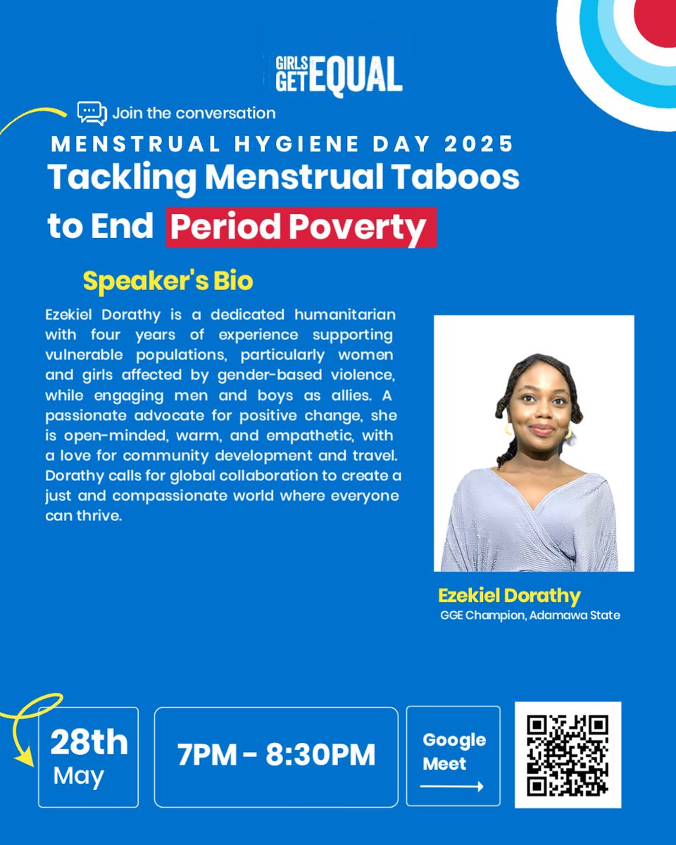 GGEBorno's tweet photo. Meet our Panelists for tomorrow's Webinar. 
Kindly join the conversation by clicking on the link below or scanning the QR code. 

https://t.co/qSB4GvaXlu

#gge #ggechampions #girlsgetequal #untilweareallequal #planinternational #planinternationalnigeria #menstrualhygieneday https://t.co/LjY4ZtEgZK