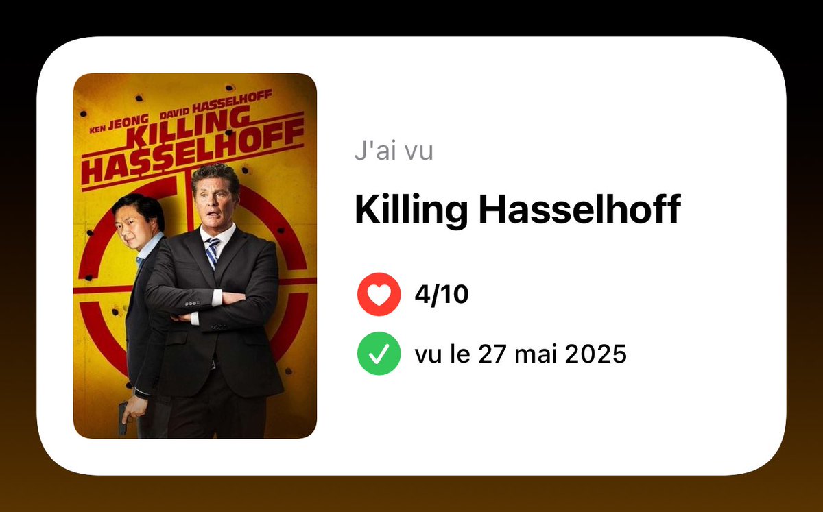 BluePleaseCine's tweet photo. Ça avait l’air cool sur le papier. Une comédie décalée mais au final c’est vraiment pas marrant et tout est bâclé. Mais bon Hasselhoff et Ken Jeong ça reste sympas.
#KillingHasselhoff https://t.co/I8M9gwYjaM