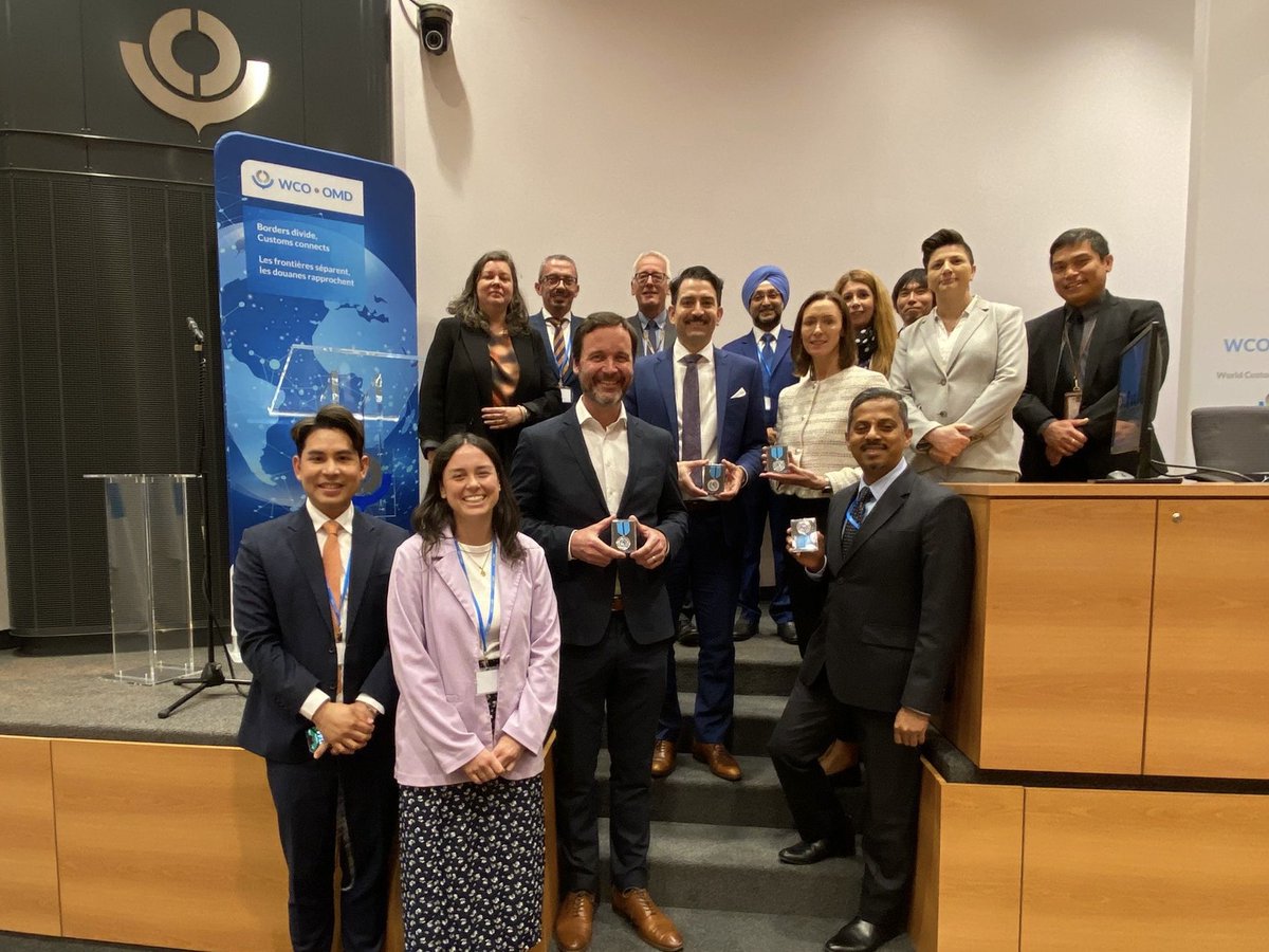 bekim_mehmetaj's tweet photo. Honored to join ACR colleagues &amp; customs attachés at today’s @WCO_OMD medal ceremony 🎖️ Grateful to those moving on you’ve shaped our community and left a lasting mark. 186 countries, one mission: safer, fairer global trade 🌍 #WCO #ACR #GlobalTrade #CustomsCommunity https://t.co/BAI8gRhIzW