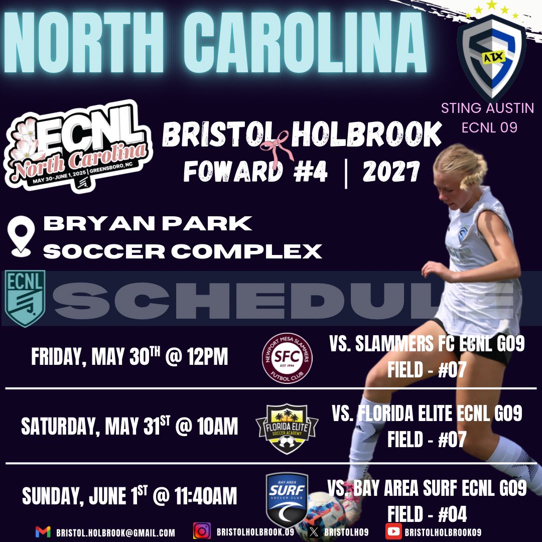 BristolH09's tweet photo. We’re ready for you North Carolina!! Can’t wait to show you what we @stingatx_2009 can do together! See you soon! @ECNLgirls @PrepSoccer @PrepSoccerTX @TheSoccerWire https://t.co/0QAAAv8AEh