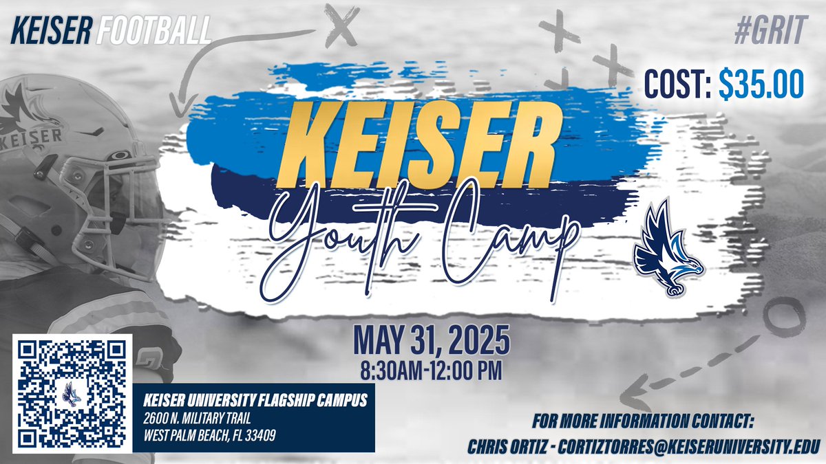 ESPN WEST PALM (106.3 FM) (@espnwestpalm) on Twitter photo Need something for the kids to do this weekend?
<a href="/KeiserFootball/">Keiser Football</a> has got you covered.
Check them out on Saturday. Need something for the kids to do this weekend?
<a href="/KeiserFootball/">Keiser Football</a> has got you covered.
Check them out on Saturday.