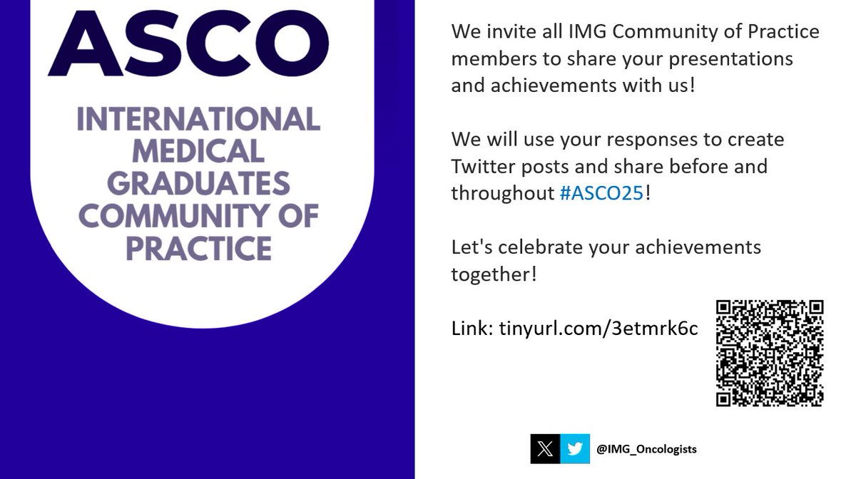 IMG Oncologists (@img_oncologists) on Twitter photo 🚀Heading to <a href="/ASCO/">ASCO</a> #ASCO25?🚀
🌟Share your presentation details with us! We’ll highlight your work during #ASCO25!
🔗 tinyurl.com/3etmrk6c
Let’s celebrate your achievements together!🎉
#IMGCoP #MedTwitter #MedEd <a href="/ASCOTECAG/">ASCO TECAG</a> <a href="/OncoAlert/">OncoAlert</a> <a href="/ASCOPost/">The ASCO Post</a> <a href="/HemOncFellows/">Hem-Onc Fellows Network</a> 🚀Heading to <a href="/ASCO/">ASCO</a> #ASCO25?🚀
🌟Share your presentation details with us! We’ll highlight your work during #ASCO25!
🔗 tinyurl.com/3etmrk6c
Let’s celebrate your achievements together!🎉
#IMGCoP #MedTwitter #MedEd <a href="/ASCOTECAG/">ASCO TECAG</a> <a href="/OncoAlert/">OncoAlert</a> <a href="/ASCOPost/">The ASCO Post</a> <a href="/HemOncFellows/">Hem-Onc Fellows Network</a>
