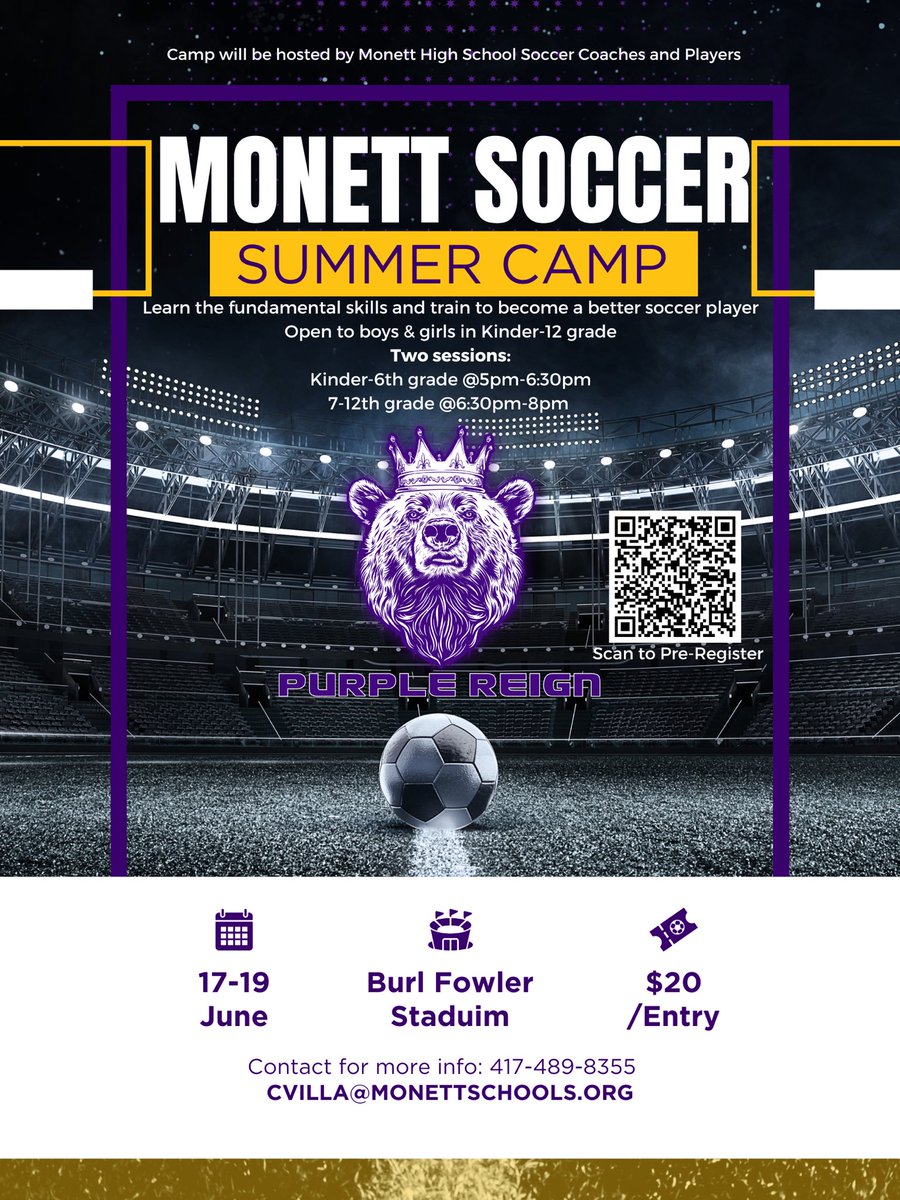 Join us on hosting our soccer camp for the second year!! We are excited to teach and coach our kids about this beautiful sport!!⚽️⚽️