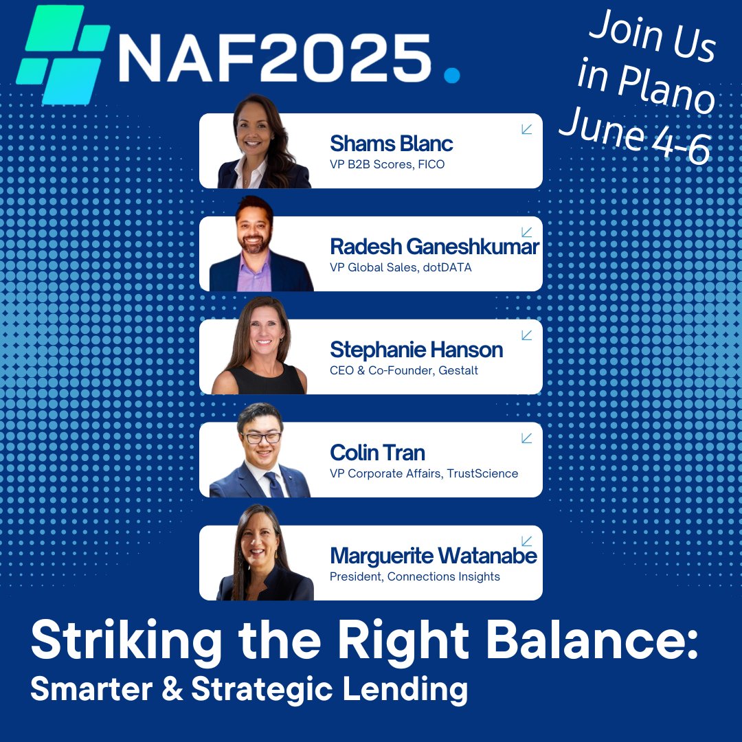 Trust Science is excited to be at the NAF Non-Prime Auto Financing Conference, June 4-6 in Plano, TX! Catch our EVP Corporate Affairs, Colin Tran, on the "Smarter &amp; Strategic Lending" panel, Thurs, June 5th at 11:15 AM. #NAF2025 #AutoFinance #NonPrime #Fintech