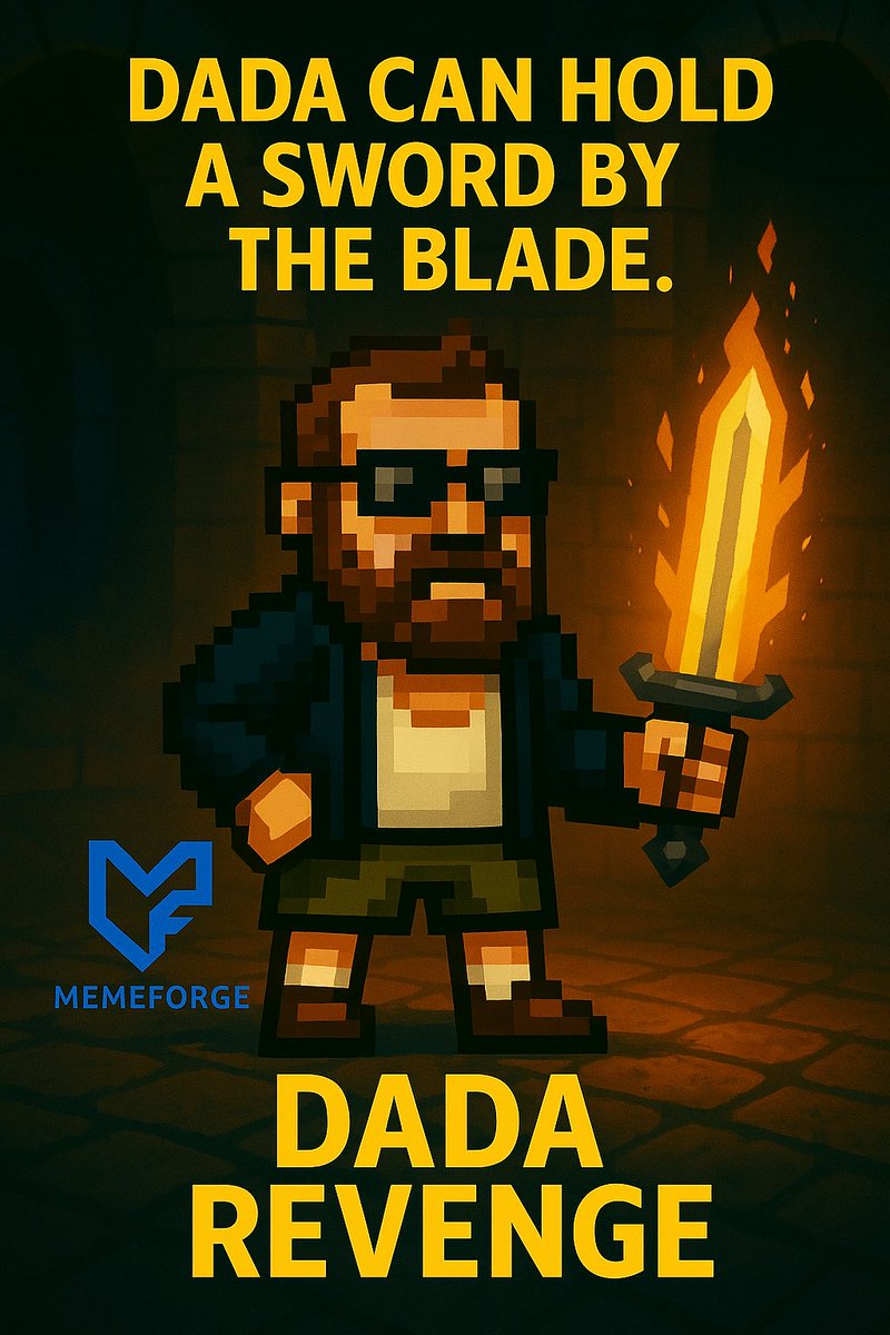 DadsadviceDADA's tweet photo. Join the meme war. Collect #coins for #Airdrop on #Solana. Unlock chaos.
Coming soon
Why? Because the sword is afraid of DADA.
He's not just a legend โ he's the final boss.
Group:
https://t.co/hQQRmiDAdP
#DadaRevenge #playtoearn #crypto #memeforge #web3gaming #indiegame https://t.co/JMPOpI2zVa