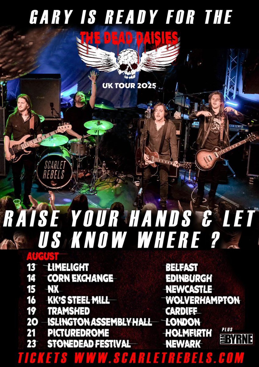 Scarlet Rebels (@scarletrebels) on Twitter photo 🙌 Rebels 🙌
Who else is ready for <a href="/TheDeadDaisies/">The Dead Daisies</a>
Show of hands 👇
Tickets 🎫
scarletrebels.com/pages/live 🙌 Rebels 🙌
Who else is ready for <a href="/TheDeadDaisies/">The Dead Daisies</a>
Show of hands 👇
Tickets 🎫
scarletrebels.com/pages/live