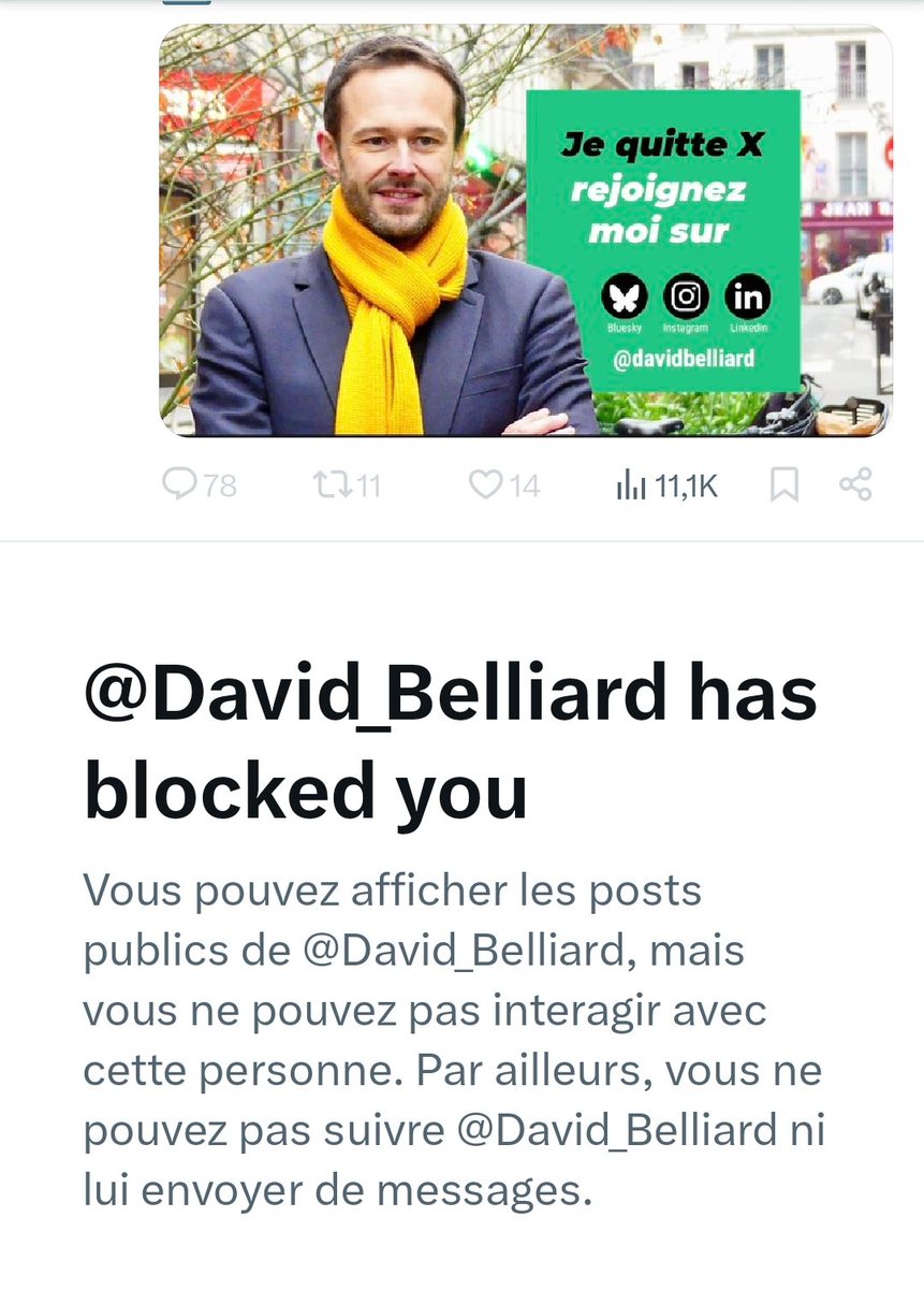 Liberer_Paris's tweet photo. @mtwit75 L'#ecofasciste revient mais censure toujours. https://t.co/wgcjSEeD3A