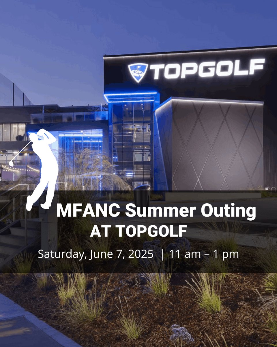 🏌️‍♂️ Swing into summer at MFANC's 2025 Summer Outing at TopGolf on June 7th, 11 AM to 1 PM!

⛳ Enjoy two hours of competition, tasty appetizers, and prizes for the highest and lowest scores! We can't wait to see you there!

🔗- tinyurl.com/MFANCSummerOut…