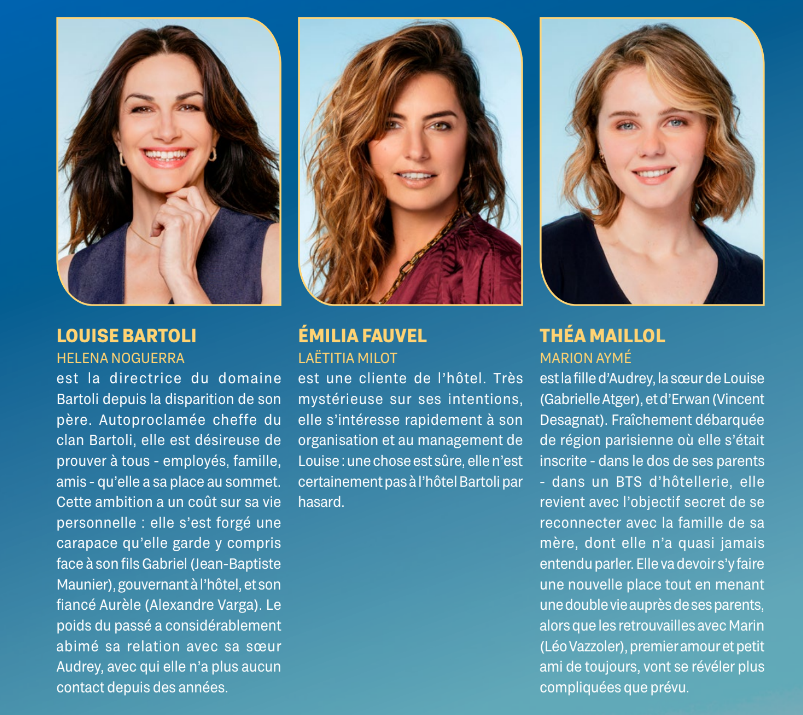 Découvrez les personnages de “NOUVEAU JOUR”
La nouvelle série quotidienne de M6
Avec Helena Noguerra, Laëtitia Milot, Bruno Solo, Vincent Desagnat, Jean-Baptiste Maunier, Gabrielle Atger, Alexandre Varga, Mhamed Arezki, Aurélie Konaté, Juliette Chêne, Jean-Baptiste Shelmerdine...