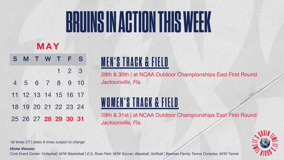 Belmont Athletics (@gobelmontbruins) on Twitter photo Catch <a href="/BelmontXCTF/">Belmont Cross Country/Track & Field</a> in action this week at the <a href="/NCAATrackField/">NCAA Track & Field</a> ๐๐ช๐ฉ๐๐ค๐ค๐ง ๐พ๐๐๐ข๐ฅ๐๐ค๐ฃ๐จ๐๐๐ฅ๐จ ๐๐๐จ๐ฉ ๐๐๐ง๐จ๐ฉ ๐๐ค๐ช๐ฃ๐ in Florida! โ
#ItsBruinTime Catch <a href="/BelmontXCTF/">Belmont Cross Country/Track & Field</a> in action this week at the <a href="/NCAATrackField/">NCAA Track & Field</a> ๐๐ช๐ฉ๐๐ค๐ค๐ง ๐พ๐๐๐ข๐ฅ๐๐ค๐ฃ๐จ๐๐๐ฅ๐จ ๐๐๐จ๐ฉ ๐๐๐ง๐จ๐ฉ ๐๐ค๐ช๐ฃ๐ in Florida! โ
#ItsBruinTime