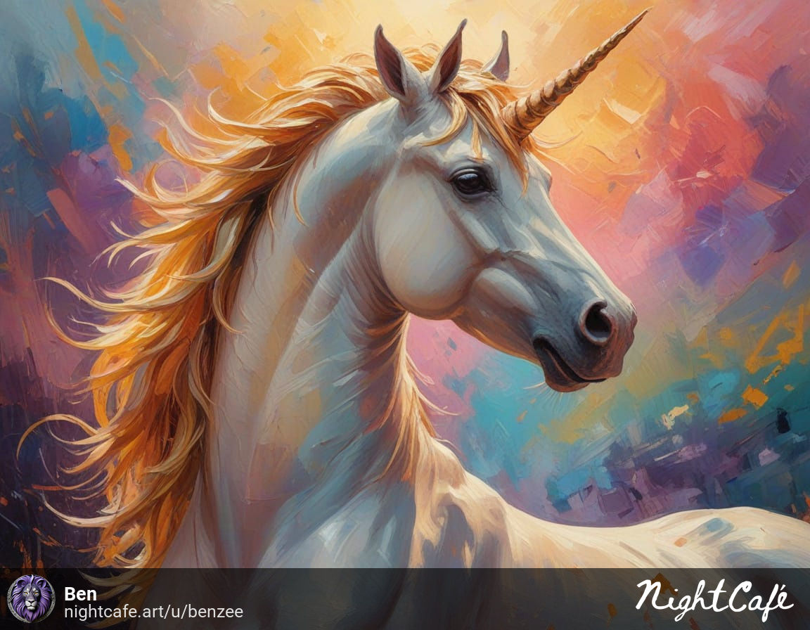 ZeeBern's tweet photo. Unicorn.

#AIArtwork #digitalart #nightcafe https://t.co/HngFnvS5RJ