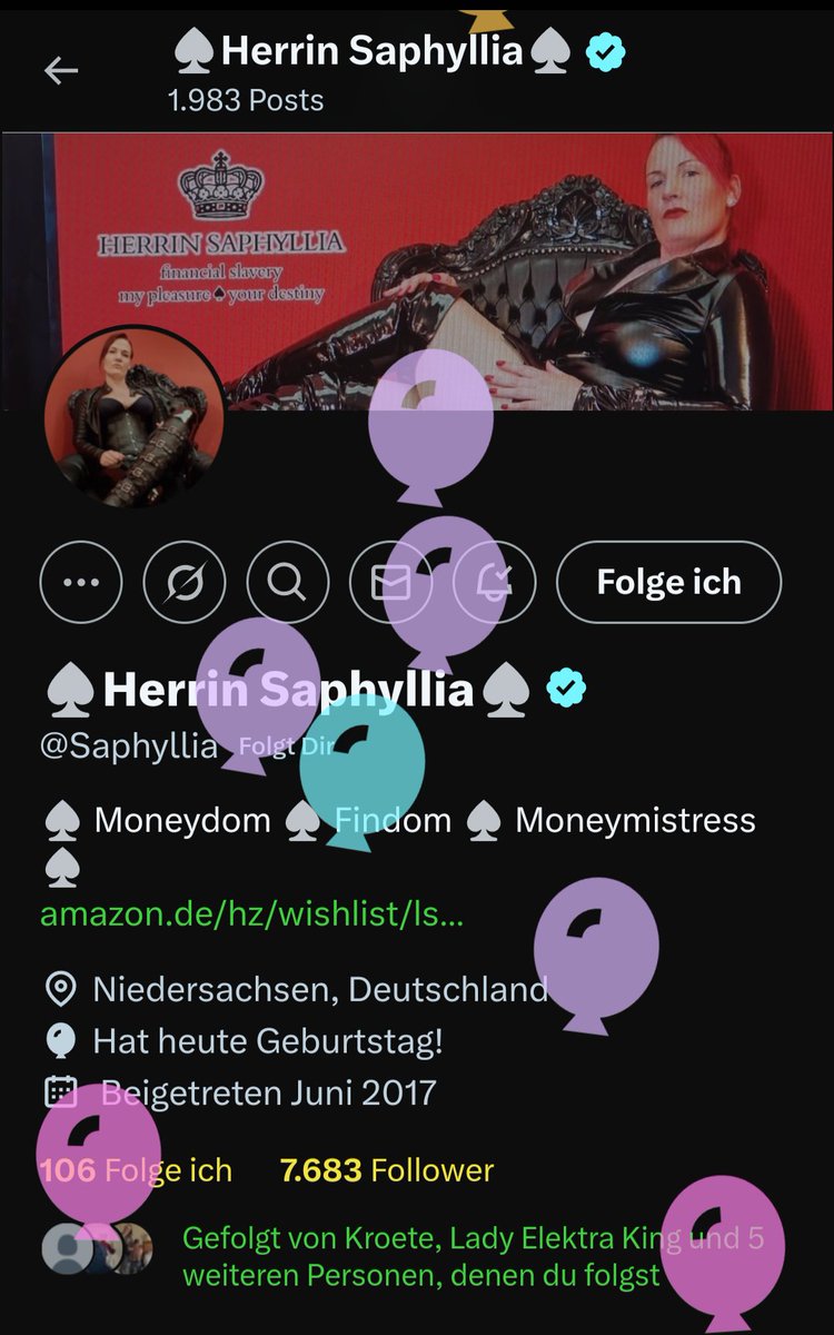 MissySixty (@missysixty69) on Twitter photo #Heute #Geburtstag meiner #Herrin <a href="/Saphyllia/">♠️Herrin Saphyllia♠️</a>!!
Ich habe mich mehrfach an ihrer #Wishlist abgearbeitet...
Nein, das stimmt nicht, ich habe darum gebettelt, abdrücken zu dürfen & ich durfte. Zur ihrer #Zahlfotze transformiert, es gibt nichts geileres. Danke meine Königin ♠️💸🎂💸♠️ #Heute #Geburtstag meiner #Herrin <a href="/Saphyllia/">♠️Herrin Saphyllia♠️</a>!!
Ich habe mich mehrfach an ihrer #Wishlist abgearbeitet...
Nein, das stimmt nicht, ich habe darum gebettelt, abdrücken zu dürfen & ich durfte. Zur ihrer #Zahlfotze transformiert, es gibt nichts geileres. Danke meine Königin ♠️💸🎂💸♠️