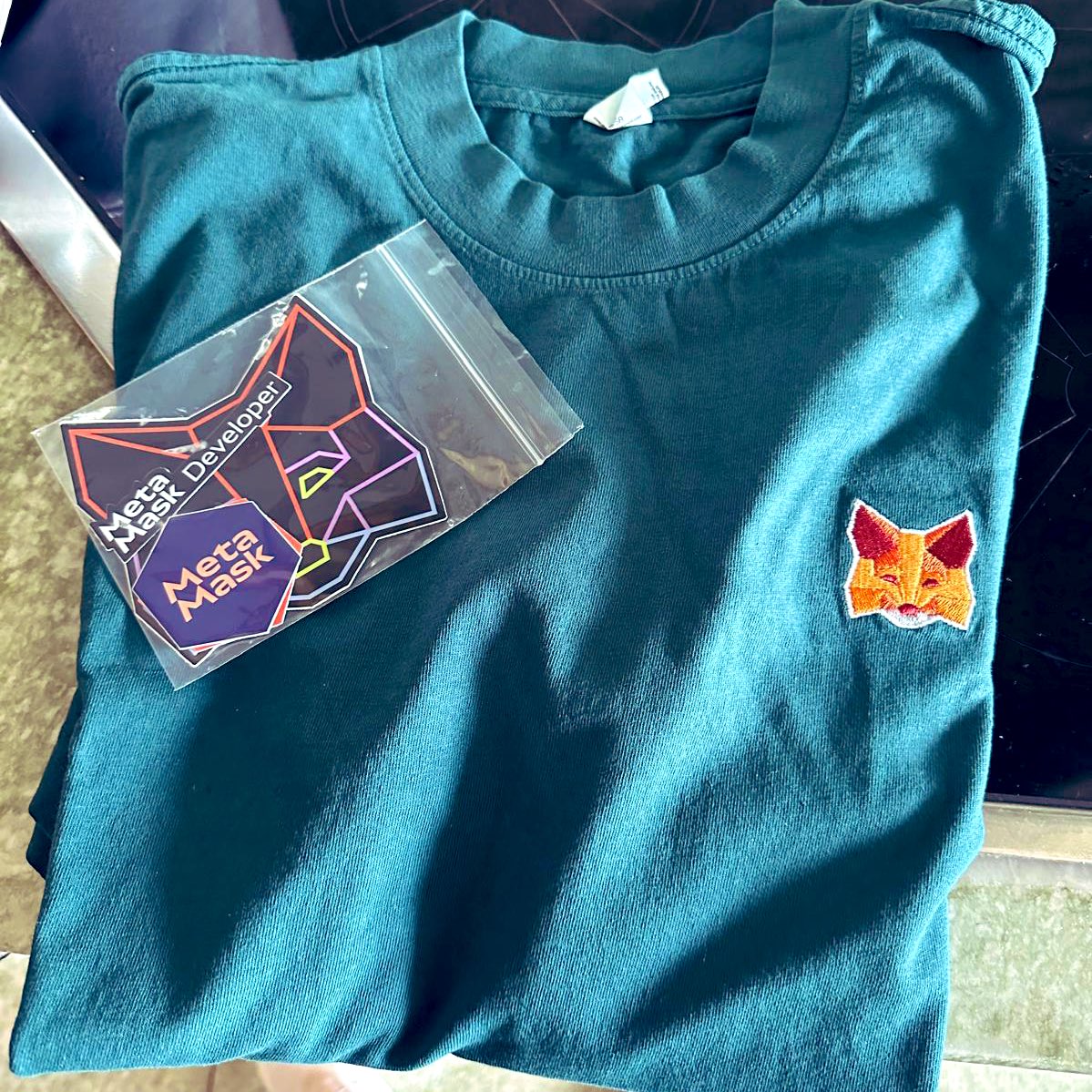 Today was amazing first day at <a href="/EthPrague/">ETHPrague</a> , not only the 🦊 is on <a href="/solana/">Solana</a> but also I got today some amazing swag!