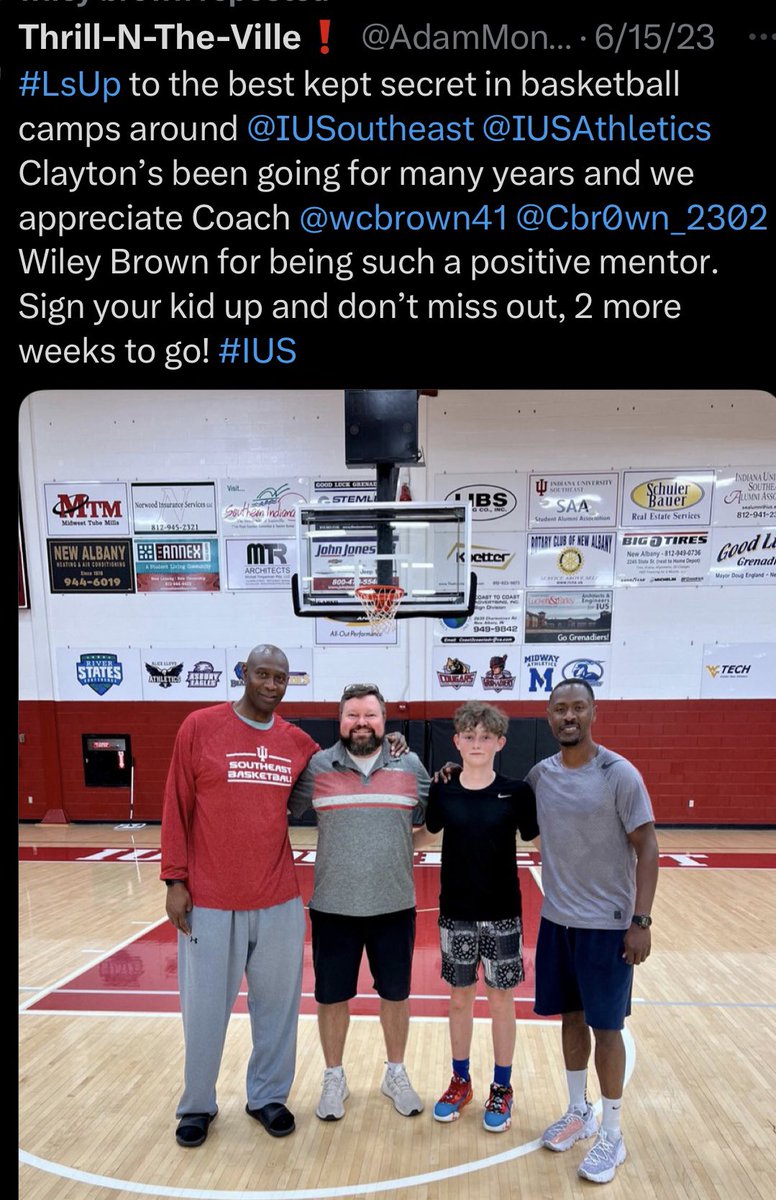 Still the best kept secret in basketball camps in our entire area, Louisville &amp; Southern Indiana. Coach Wiley Brown and his son Caleb Brown are the best of the best. My son has been going for years and is now on his high school team and plays travel. <a href="/wcbrown41/">wiley brown</a> <a href="/Cbr0wn_2302/">Caleb Brown✊🏾💥🥶</a>