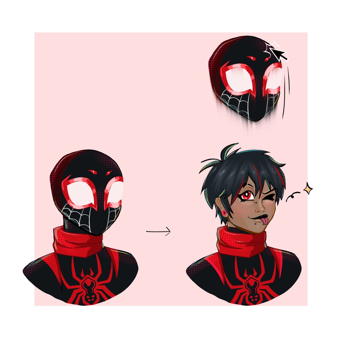 Luna joining in!✨

Silly little goober, I love her mask so much lol

#spidersona #SpiderVerse #itsv #atsv #lunamorales🕷️