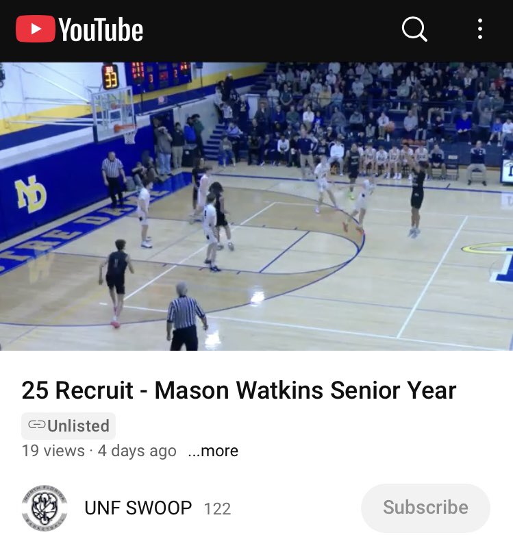Coach SJPerk (@coachsjperk) on Twitter photo SR year 🎥 of <a href="/OspreyMBB/">UNF Men's Basketball</a> Fall signee <a href="/MasonWatkins24/">Mason Watkins</a> 6'3 G from West Burlington HS in Iowa. Selected 2A Mr. Basketball and Guard of the Year. Averaged 30pts 6rbs and 5ast while shooting (65%) 2FG (40%) 3FG and (78%) FT%.
m.youtube.com/watch?v=WjP6XC… SR year 🎥 of <a href="/OspreyMBB/">UNF Men's Basketball</a> Fall signee <a href="/MasonWatkins24/">Mason Watkins</a> 6'3 G from West Burlington HS in Iowa. Selected 2A Mr. Basketball and Guard of the Year. Averaged 30pts 6rbs and 5ast while shooting (65%) 2FG (40%) 3FG and (78%) FT%.
m.youtube.com/watch?v=WjP6XC…