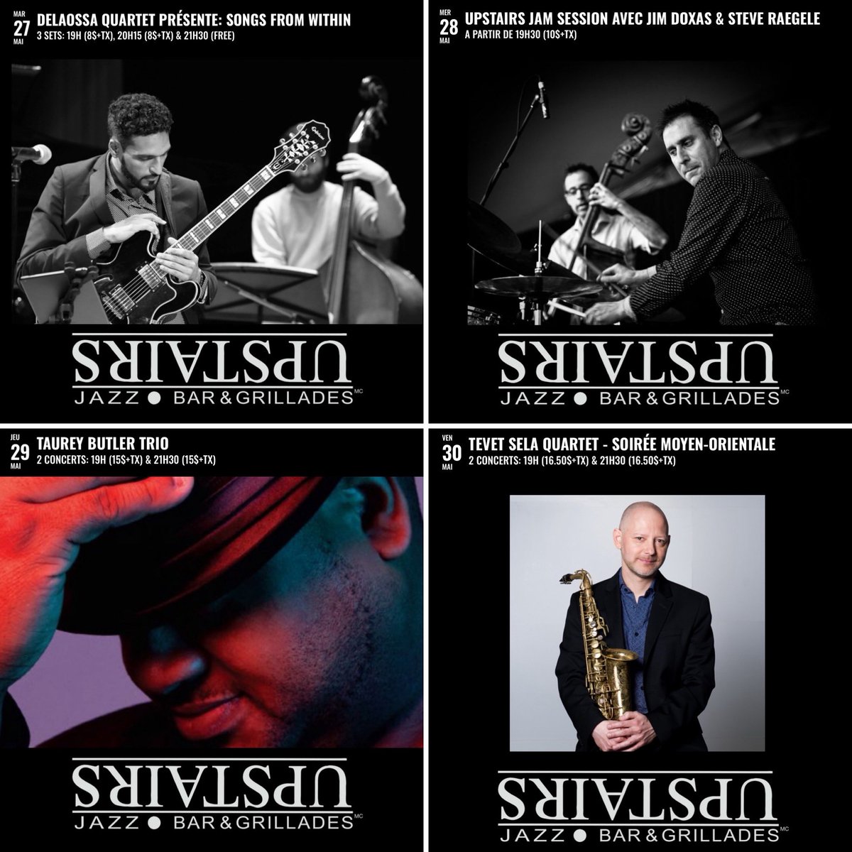 RSVP en ligne au upstairsjazz.com ou au 514-931-6808