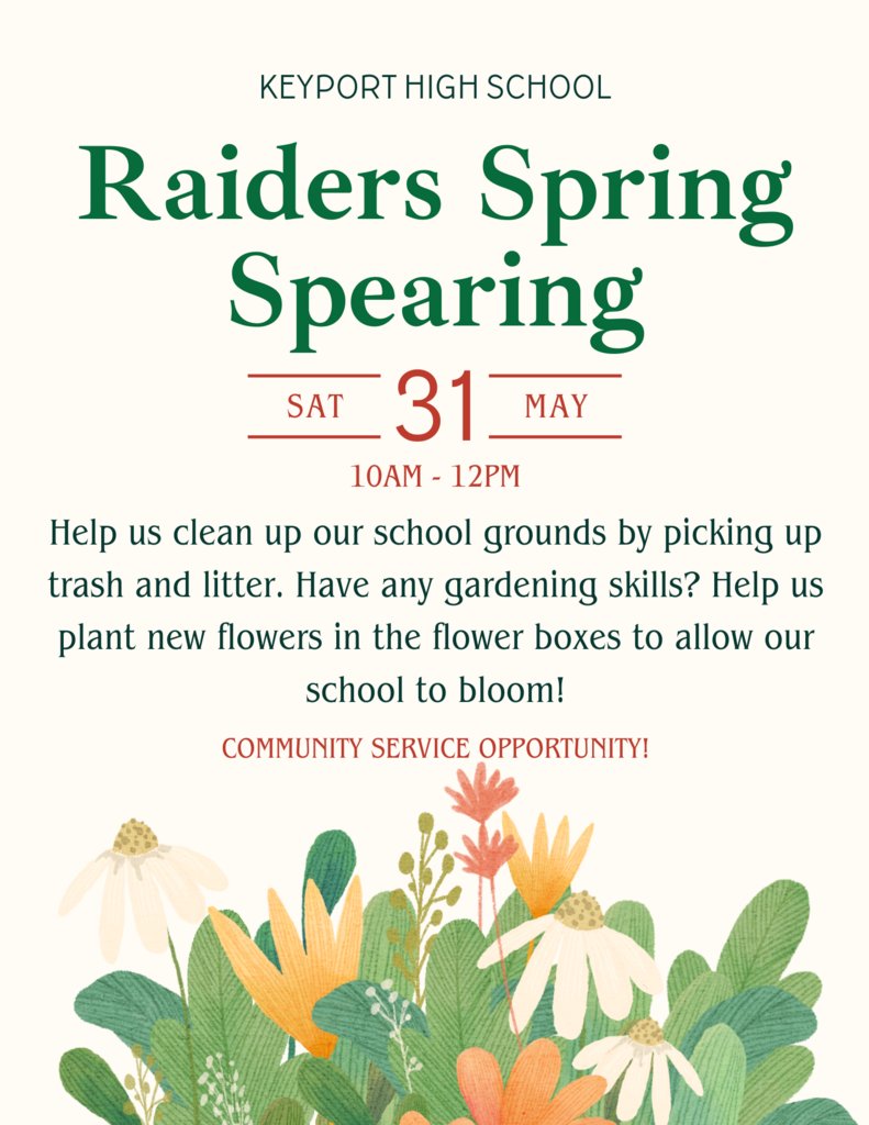 Students will participate in a campus clean up this weekend.  They can receive community service hours for this event.