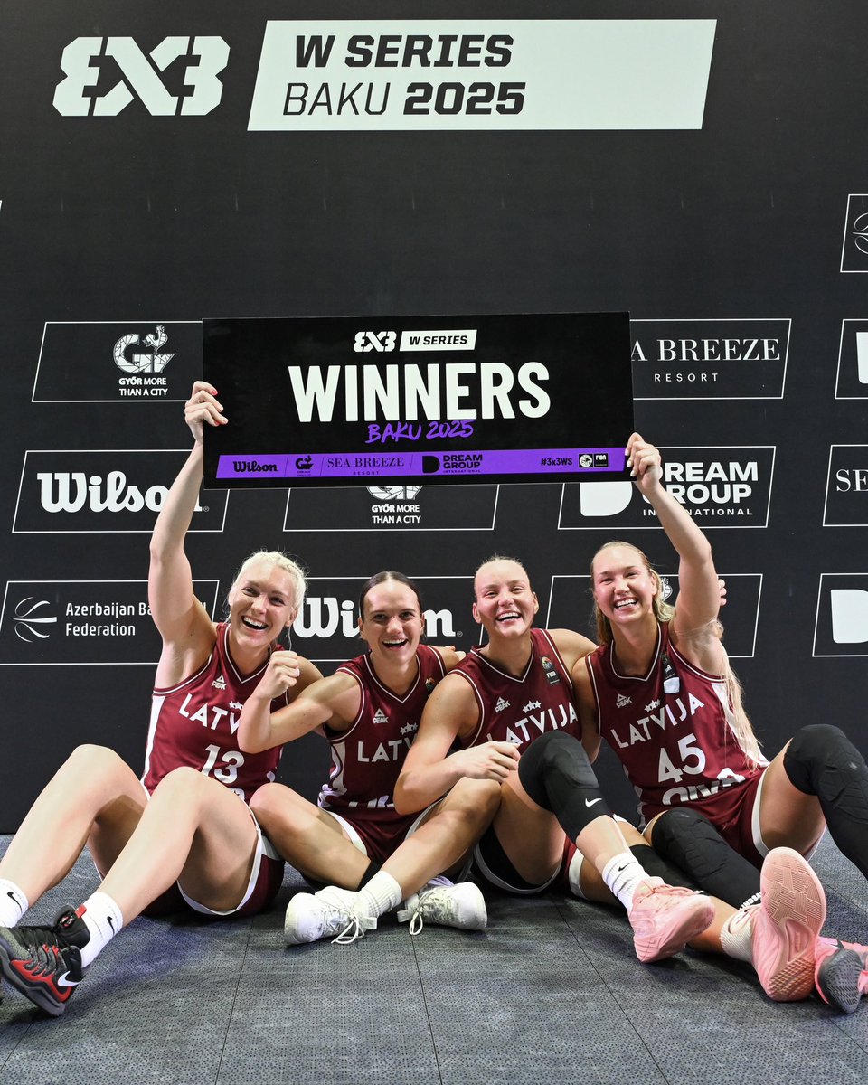 FIBA3x3's tweet photo. Latvia🇱🇻 are your the #3x3WSBaku 🙌 winners 🎉

MVP ⭐️ Ketija Vihmane #3x3WS https://t.co/84pAokwgtu