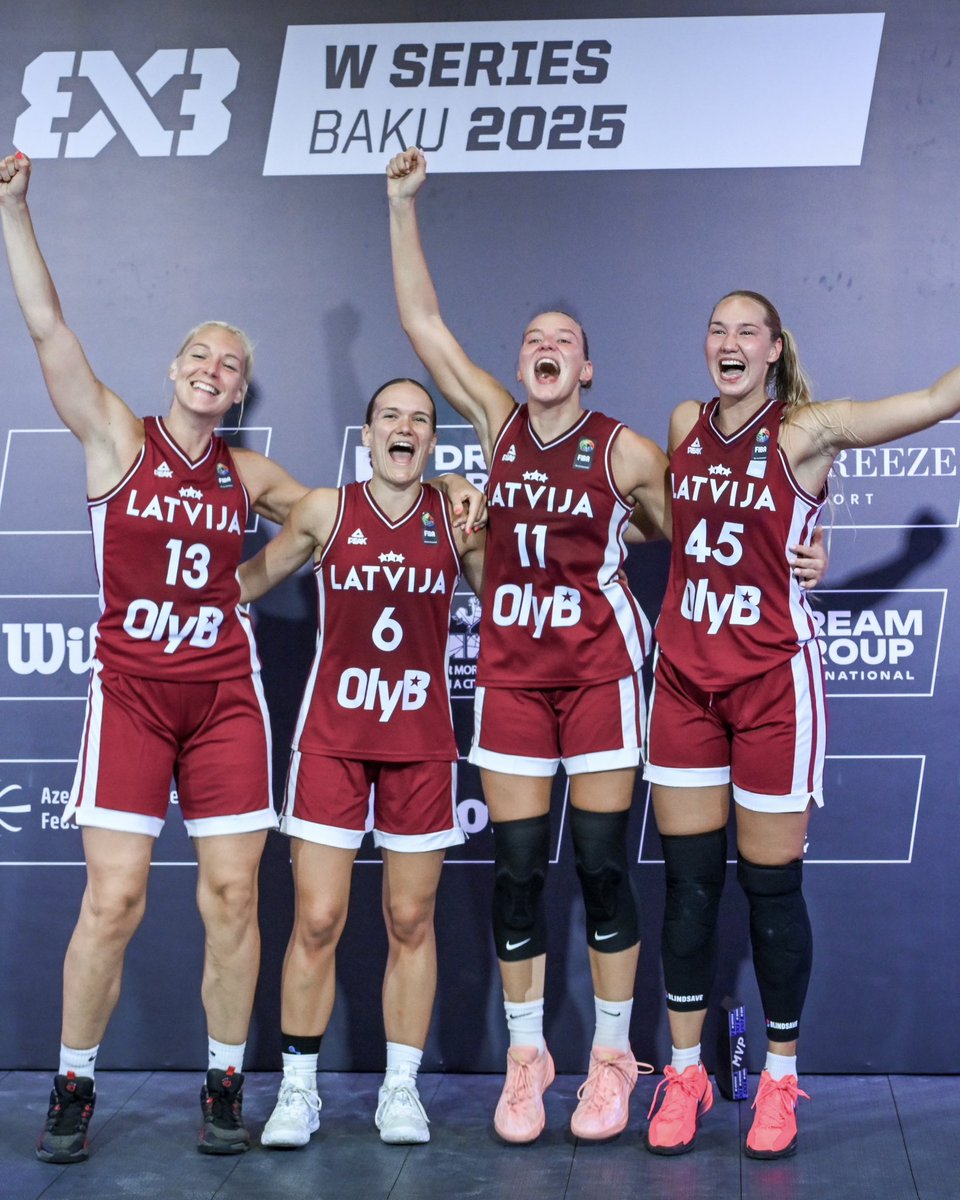 FIBA3x3's tweet photo. Latvia🇱🇻 are your the #3x3WSBaku 🙌 winners 🎉

MVP ⭐️ Ketija Vihmane #3x3WS https://t.co/84pAokwgtu