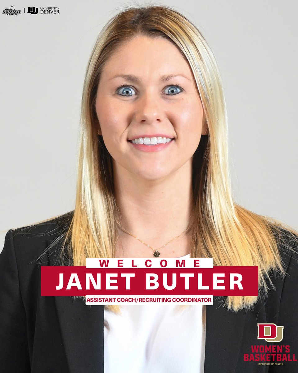 Denver Women's Hoops (@du_whoops) on Twitter photo Excited to welcome <a href="/Coach_Janet/">Janet Butler</a> to the program as our new assistant coach/recruiting coordinator.
✍️: bit.ly/3Sqg9PY
#GoPios Excited to welcome <a href="/Coach_Janet/">Janet Butler</a> to the program as our new assistant coach/recruiting coordinator.
✍️: bit.ly/3Sqg9PY
#GoPios