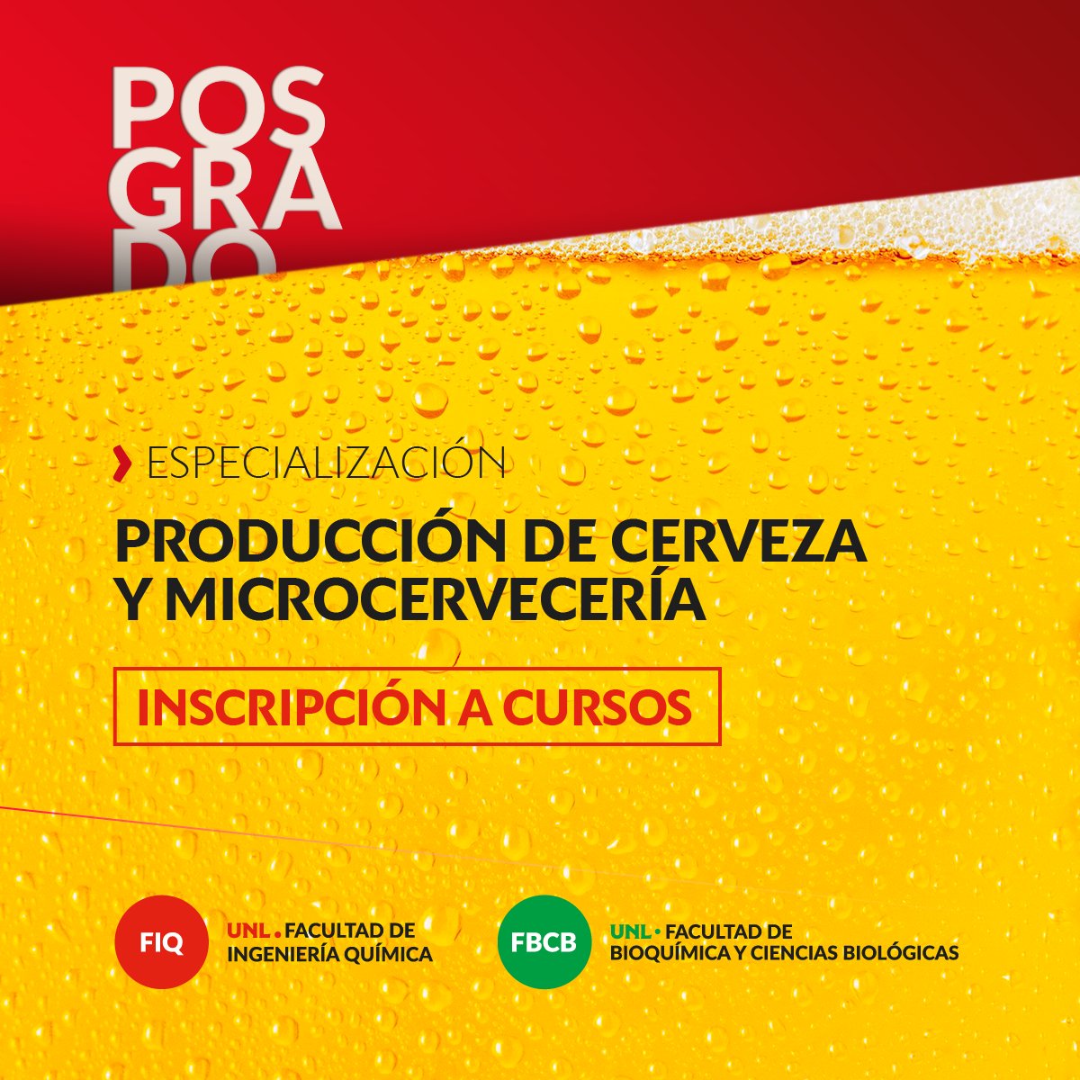 Inscripciones hasta el 24/06.
#posgradoFIQ
Inscripciones abiertas al Curso de la Especialización en Producción de Cerveza y Microcervecería:
✅ Microbiología y levaduras
💰 Arancelado

Inscripciones hasta el 24/06.
Toda la ℹ bit.ly/3Z2eB2k