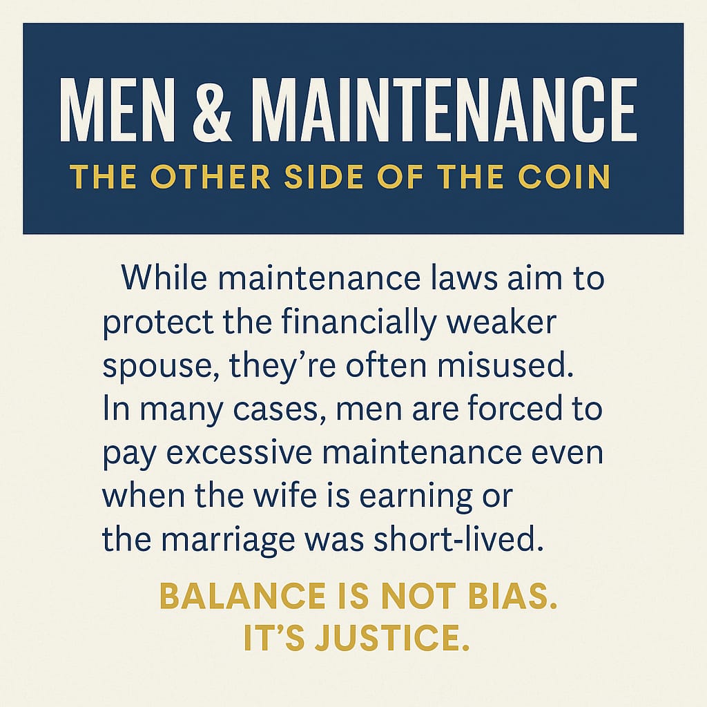 maleprojectorg's tweet image. When self-reliance is replaced with legal exploitation, justice takes a backseat. Let's raise our voice. #StopMisuse #MaintenanceLaws #JusticeForMen #exploitation #court