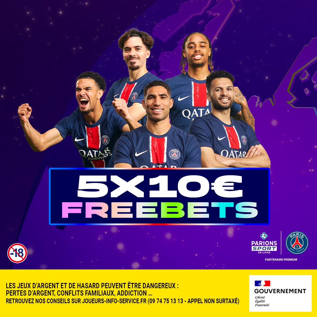 ParionsSport_EL's tweet image. 🔵🔴 Pour monter tout doucement en pression jusqu’à la finale PSG-Inter, on décide de régaler en Freebets TOUS LES JOURS jusqu’à samedi! 
Et ça commence ce soir avec 5x10€ ✨

Pour jouer :
1️⃣ RT + Follow
2️⃣ Commentez avec #PSGxParionsSport

📆TAS le 28/05
📃Règlement :…