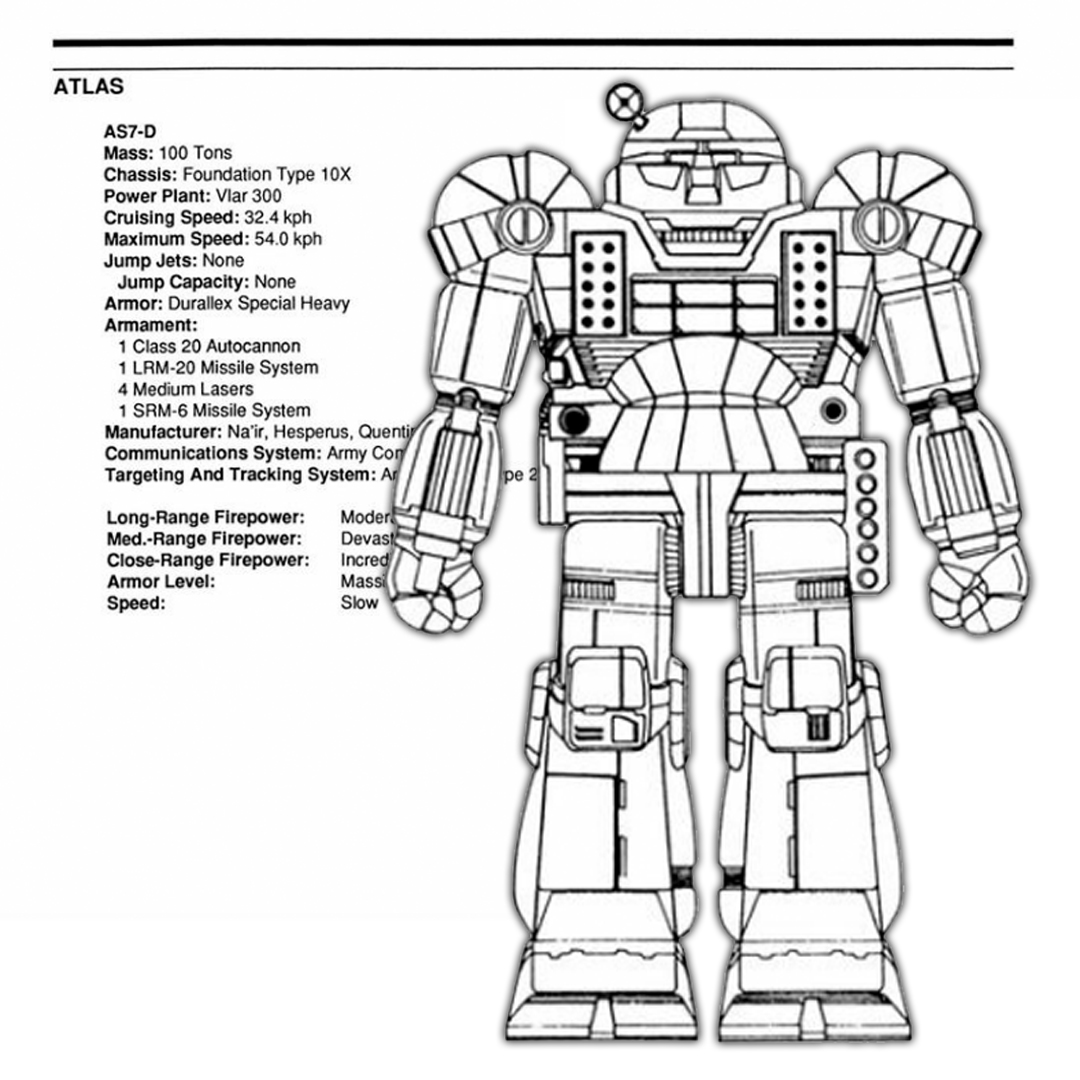 I've always had a soft spot for the Atlas because of it's nature; being a weapon of terror instead of a more practical design. "As ugly and foreboding as conceivable, so that fear itself will be our ally." #battletech #mechwarrior