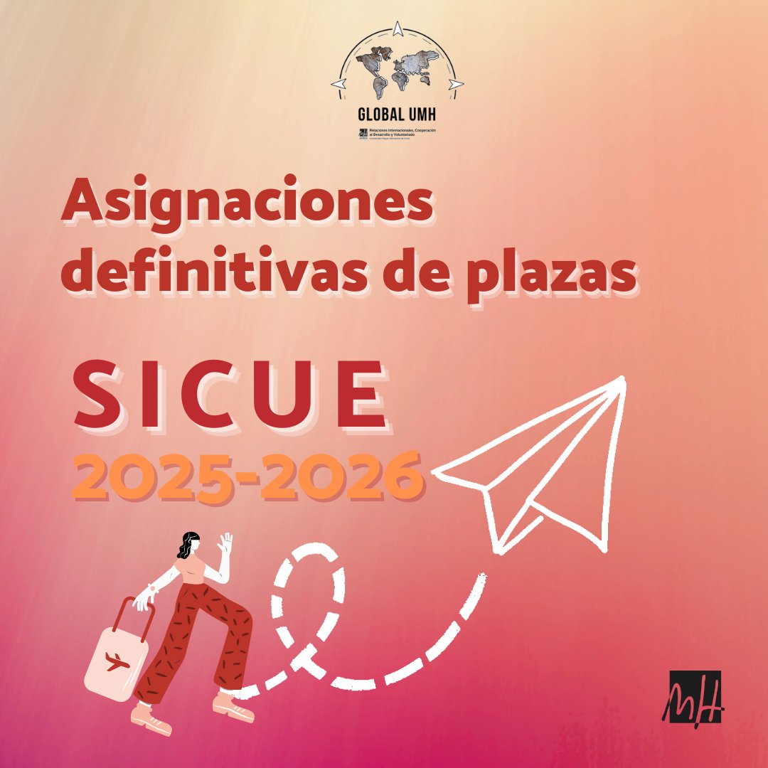 🔴Ya están publicadas las plazas definitivas para el programa SICUE del curso que viene🔴

Puedes consultar el listado en 👇
internacional.umh.es/movilidad/estu…