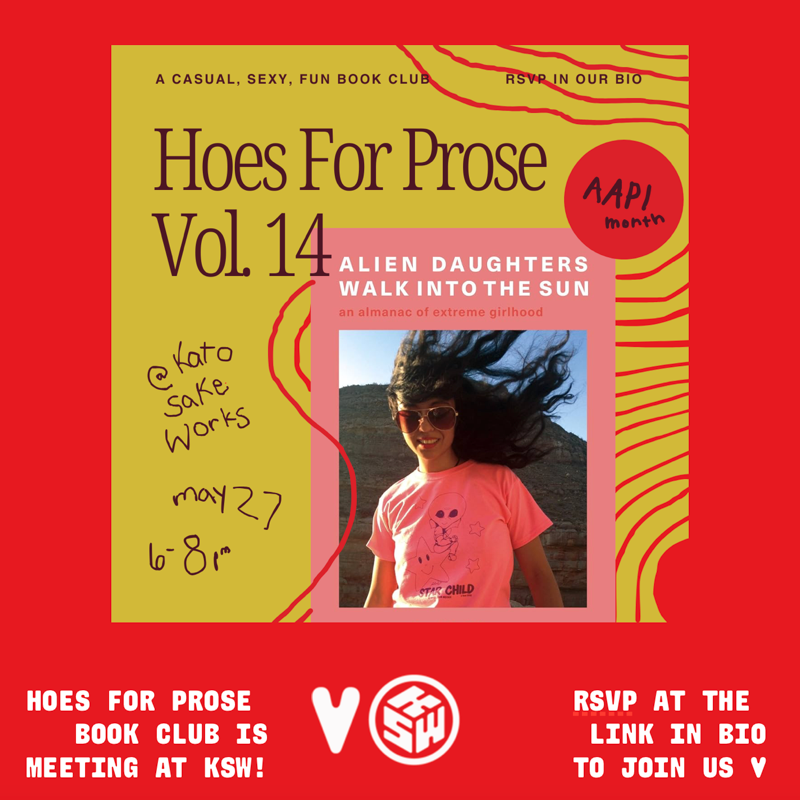 Happening tonight! Hoes For Prose (@hoesforprose_) is gathering in the taproom from 6-8PM to celebrate AAPI month with their monthly book club. They'll be chatting about Jackie Wang’s "Alien Daughters Walk into the Sun." You can RSVP here: lu.ma/71g38le9