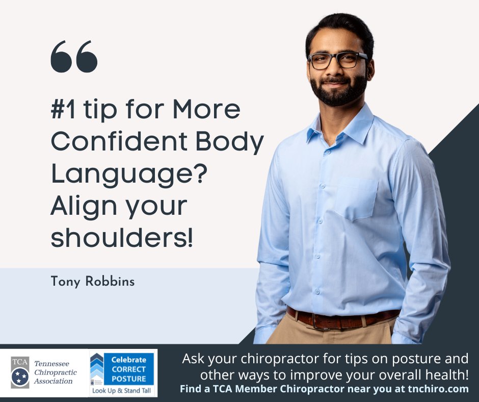 They say over half of communication is not through words, but through body language. Make sure you are conveying the strength and confidence you want the world to see.  And it can be as simple as standing up straight with strong posture.  #posturemonth #poweredbychiropractic