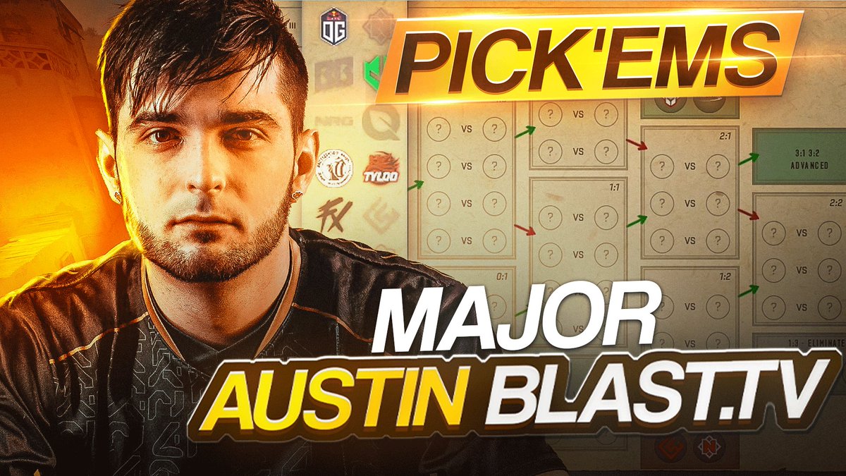 Vous les attendiez? Ils sont là ! 

Le Stage 1 du Major arrive à grand pas, j'ai fais mes pickems et je compte bien prendre le diamant 💎 

Lien en commentaires ! Donnez moi les vôtres!